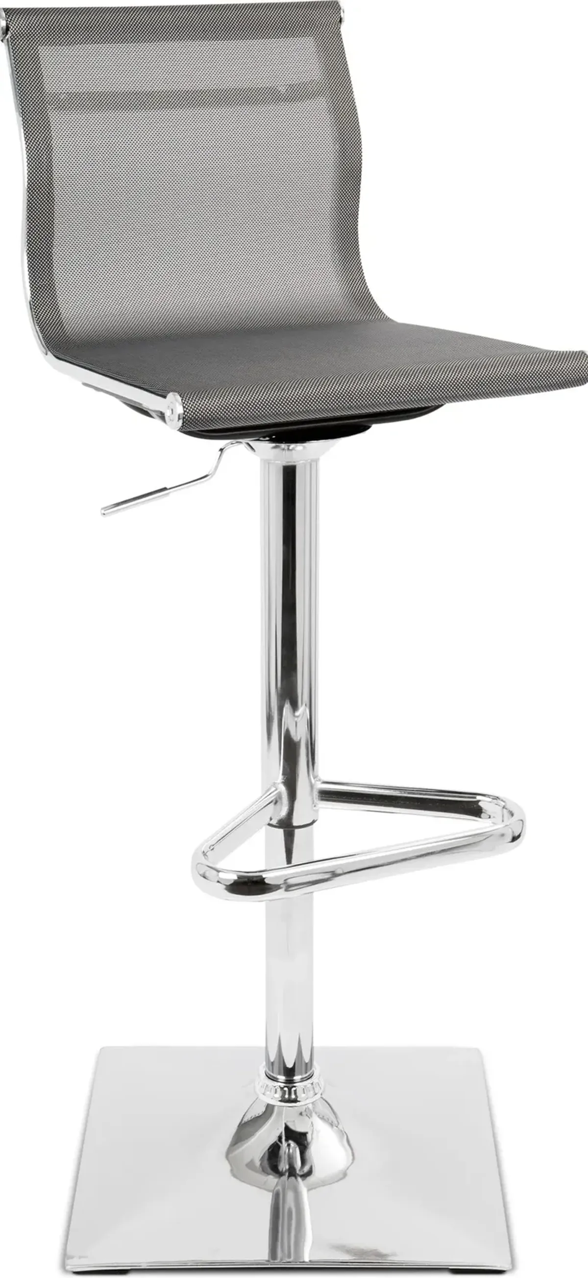 Bergen Adjustable Swivel Bar Stool - Silver/Silver