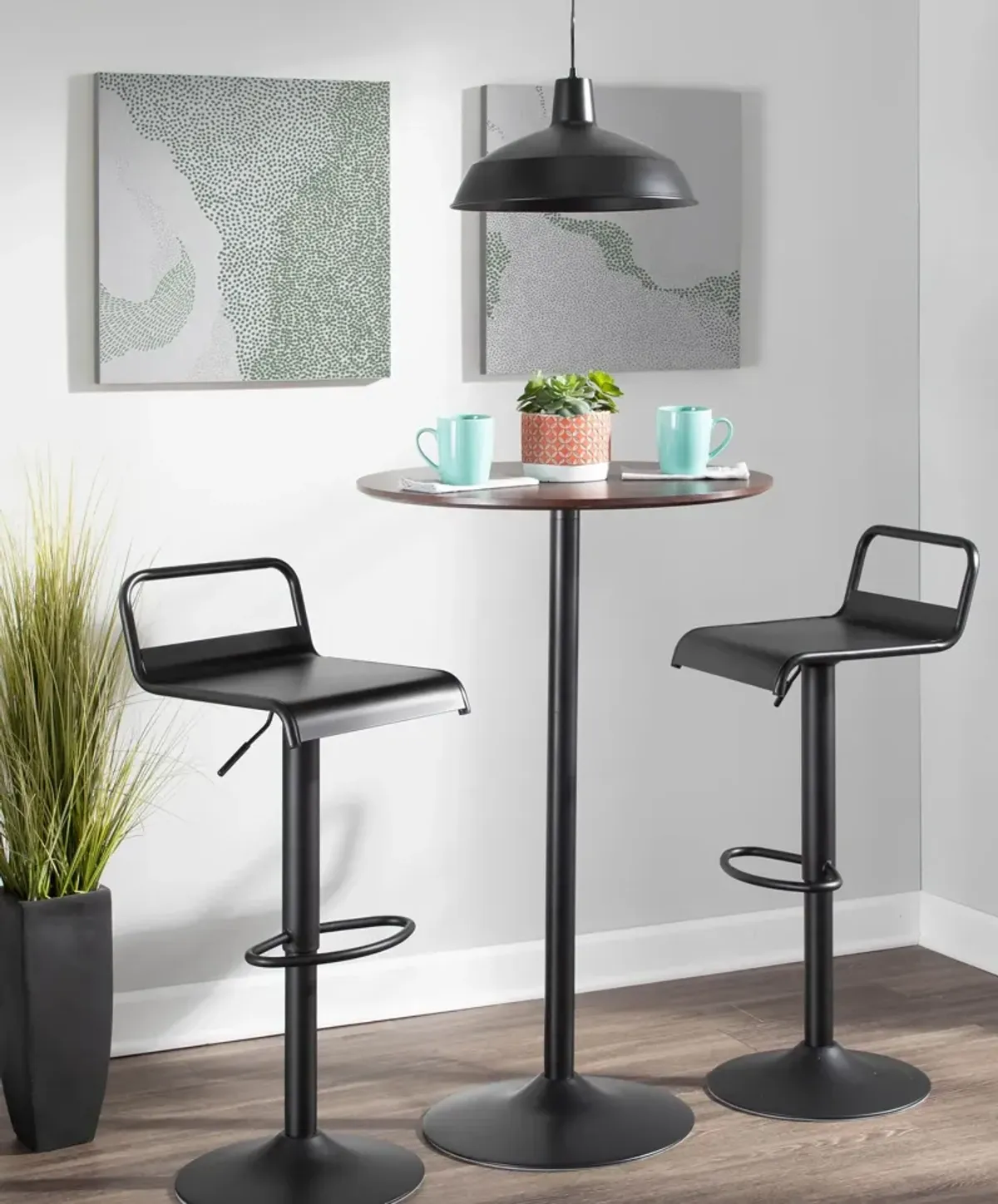 Duran Set of 2 Adjustable Swivel Bar Stools