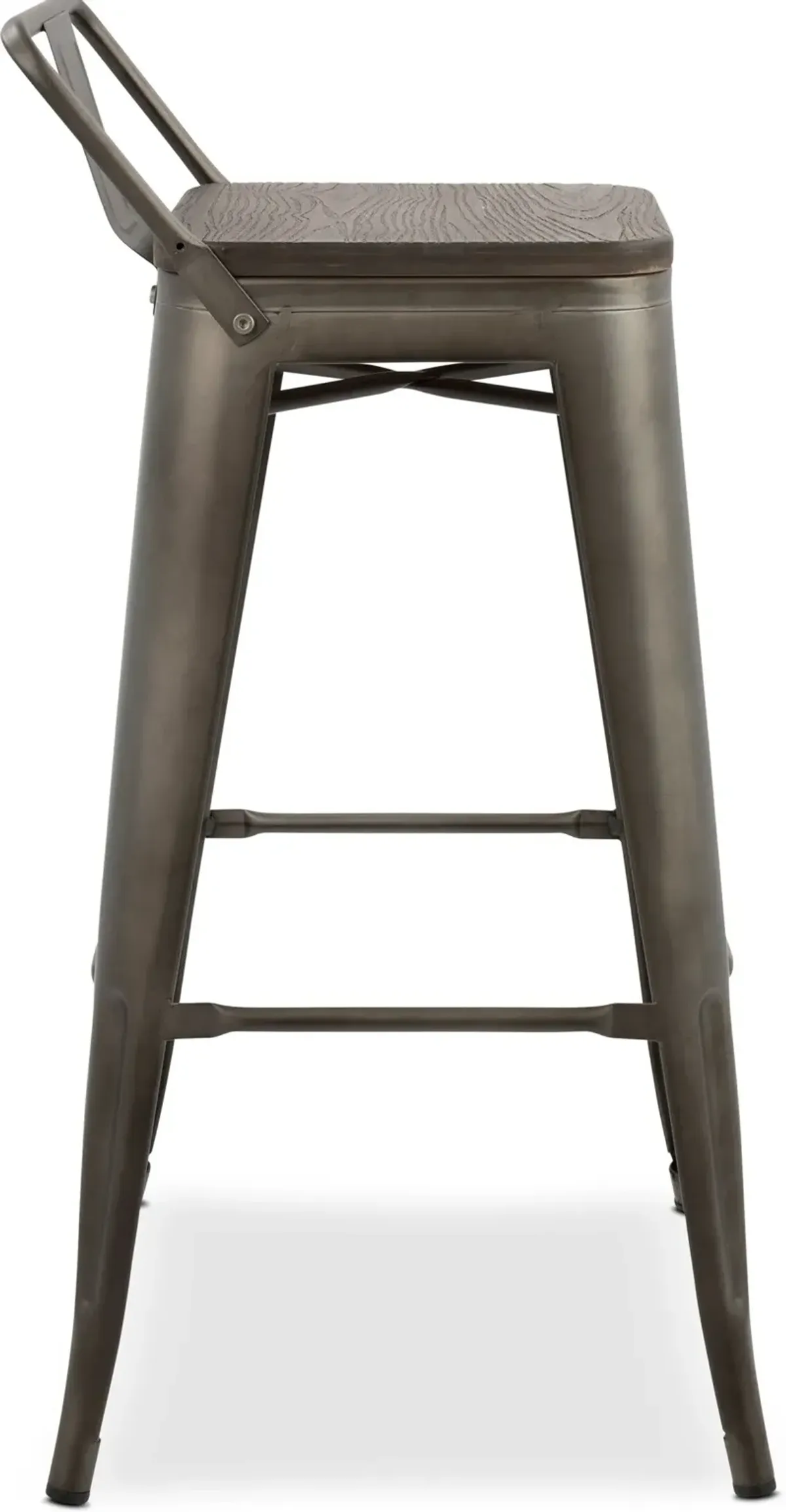 Dax Set of 2 Low Back Bar Stools - Antique Gray