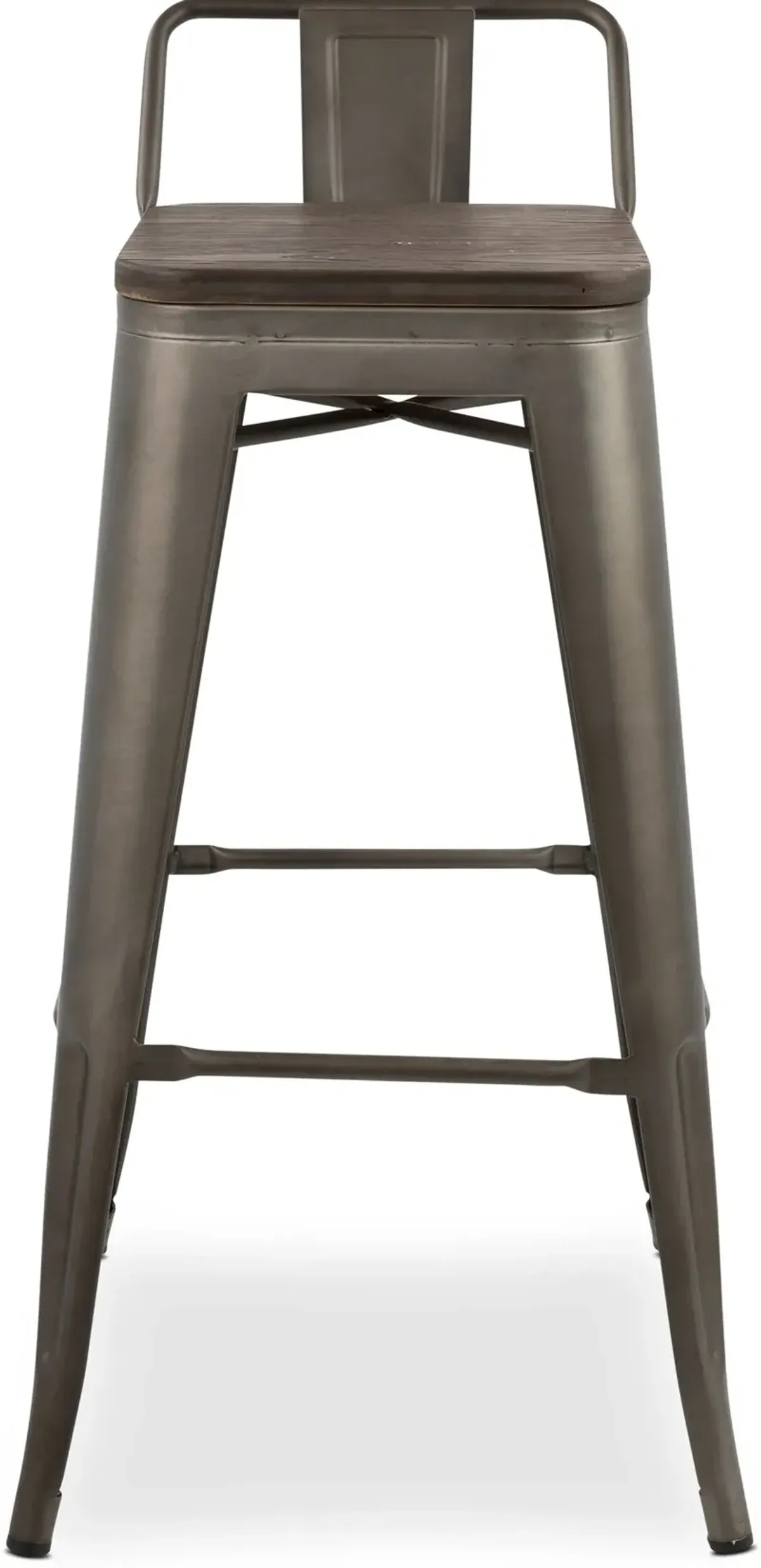 Dax Set of 2 Low Back Bar Stools - Antique Gray