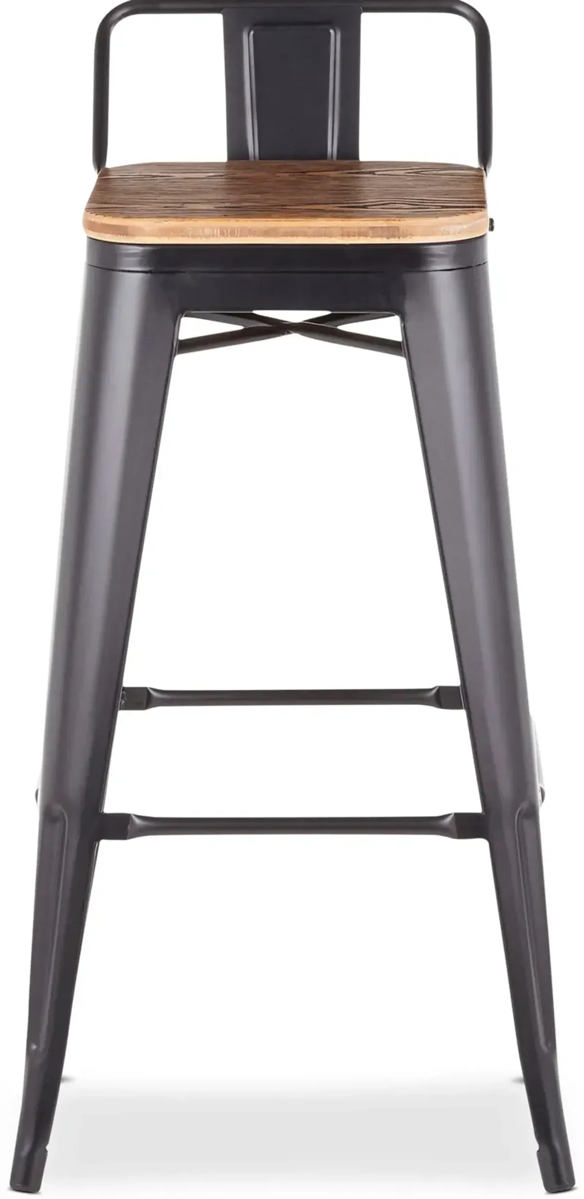 Dax Set of 2 Low Back Bar Stools - Black