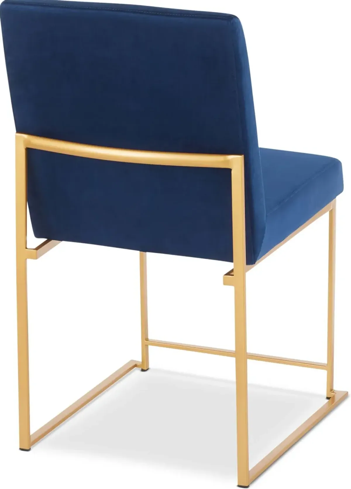 Reine Set of 2 Velvet Dining Chairs - Gold/Blue