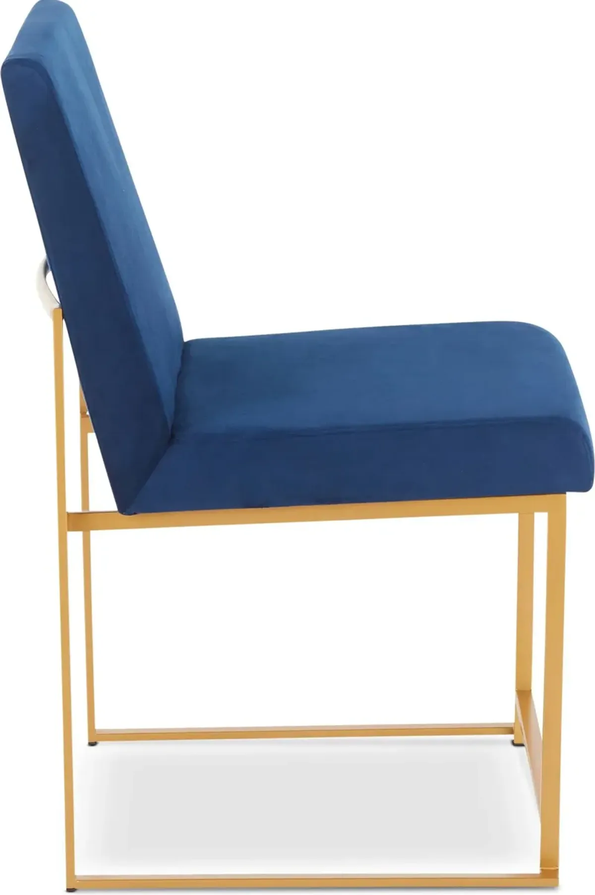 Reine Set of 2 Velvet Dining Chairs - Gold/Blue