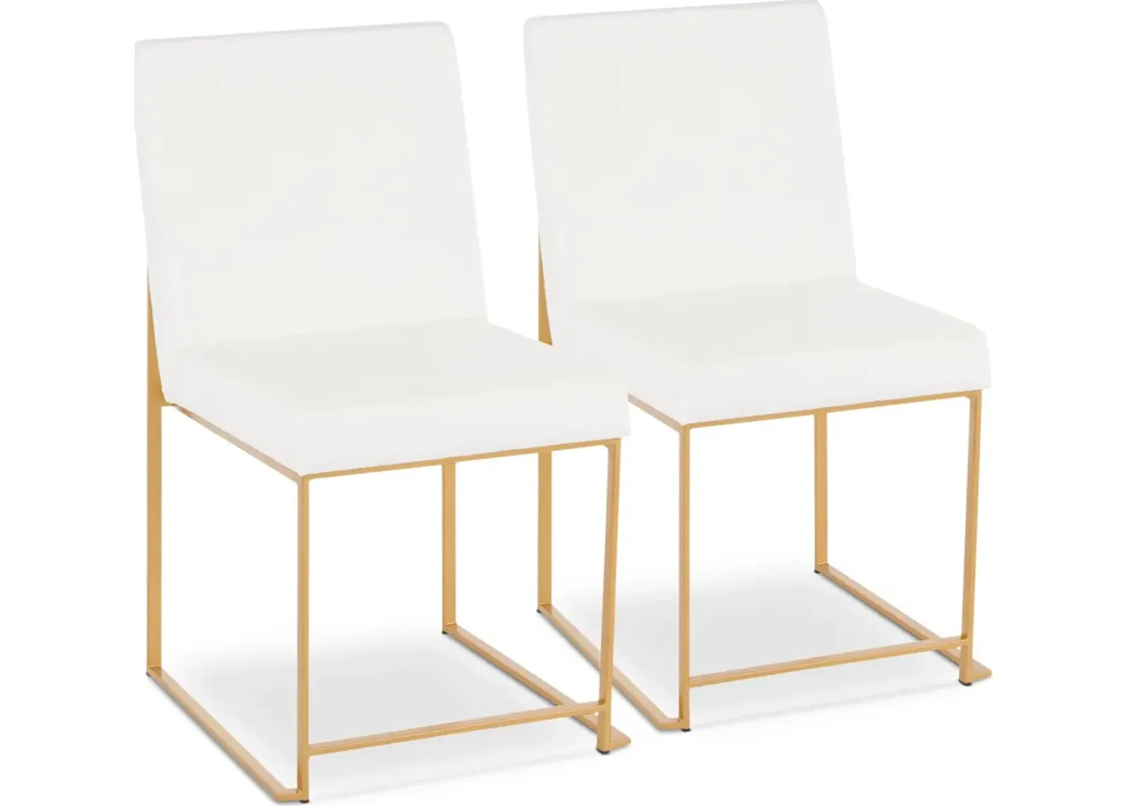 Reine Set of 2 Velvet Dining Chairs - Gold/White