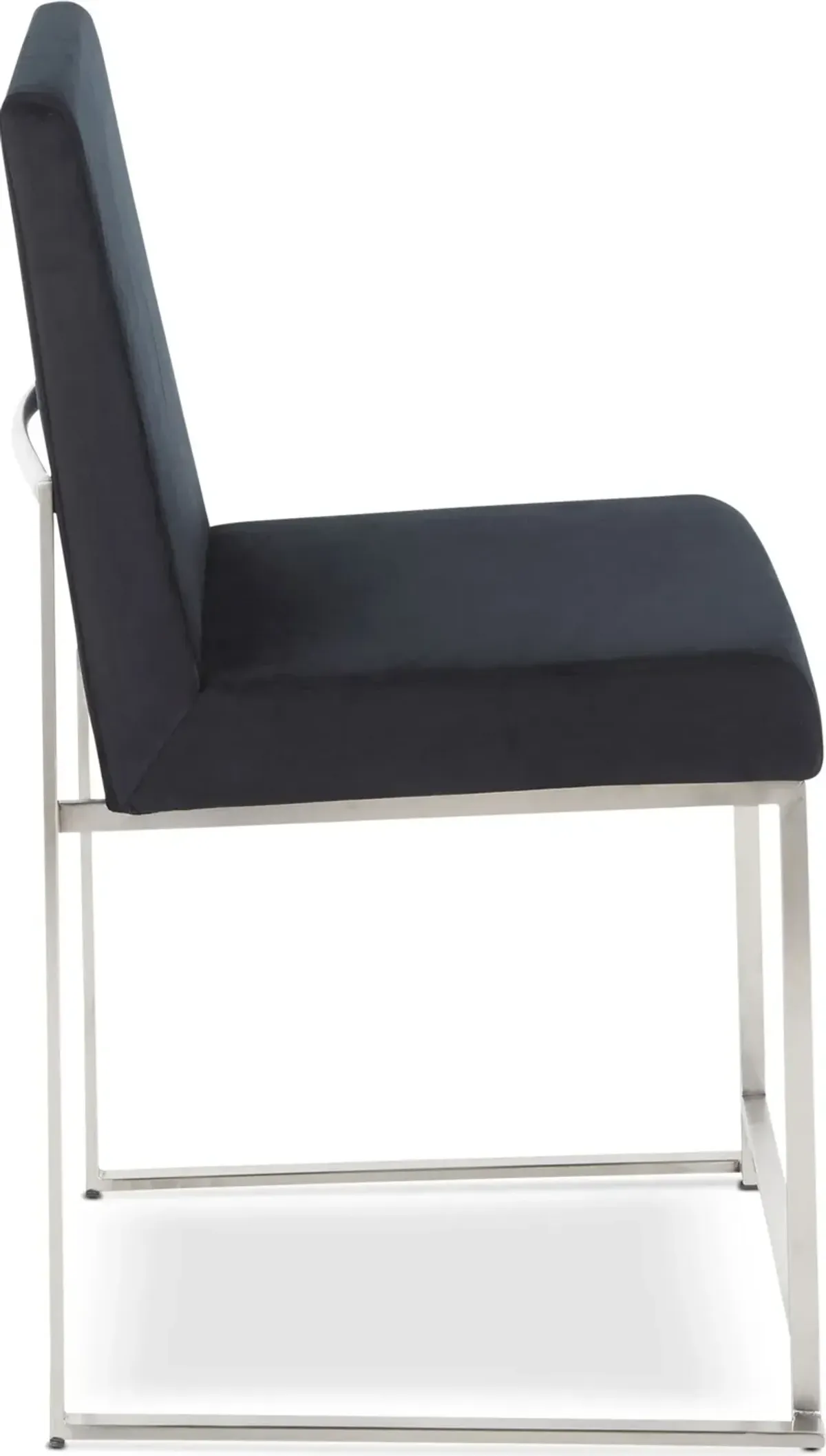 Reine Set of 2 Velvet Dining Chairs - Steel/Black