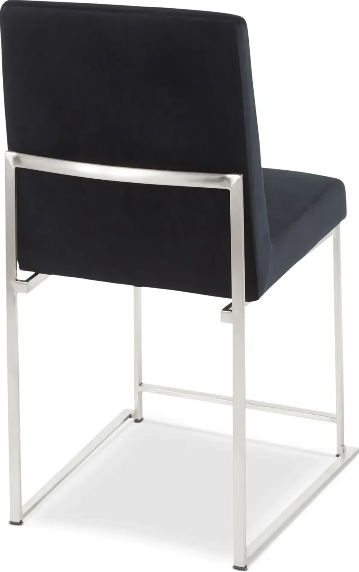 Reine Set of 2 Velvet Dining Chairs - Steel/Black