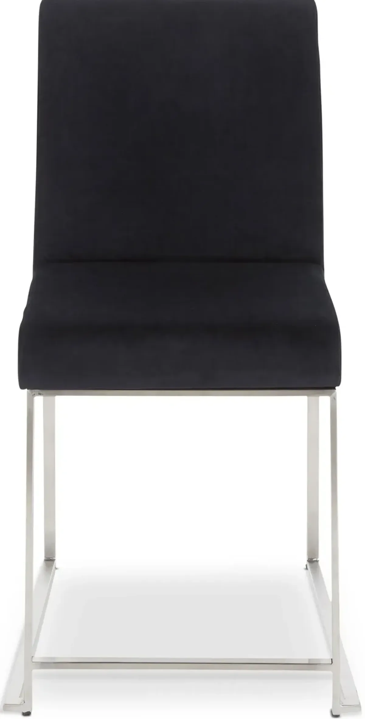 Reine Set of 2 Velvet Dining Chairs - Steel/Black