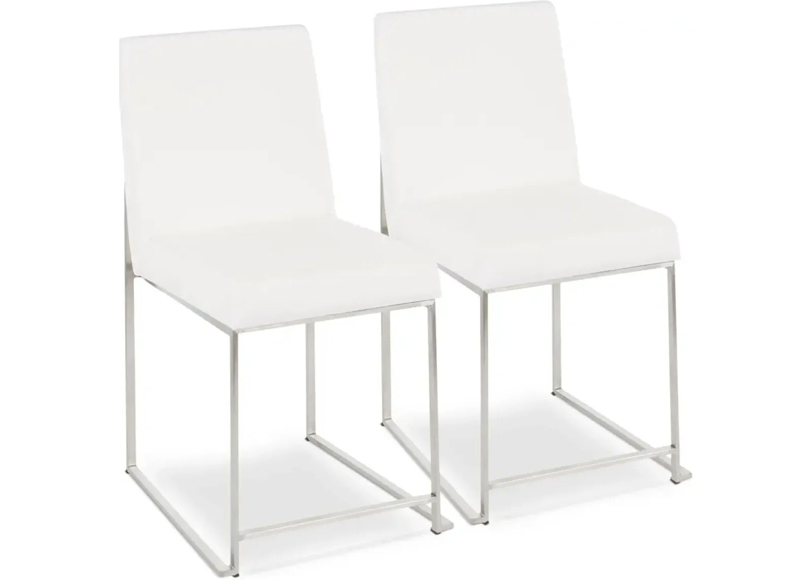 Reine Set of 2 Velvet Dining Chairs - Steel/White