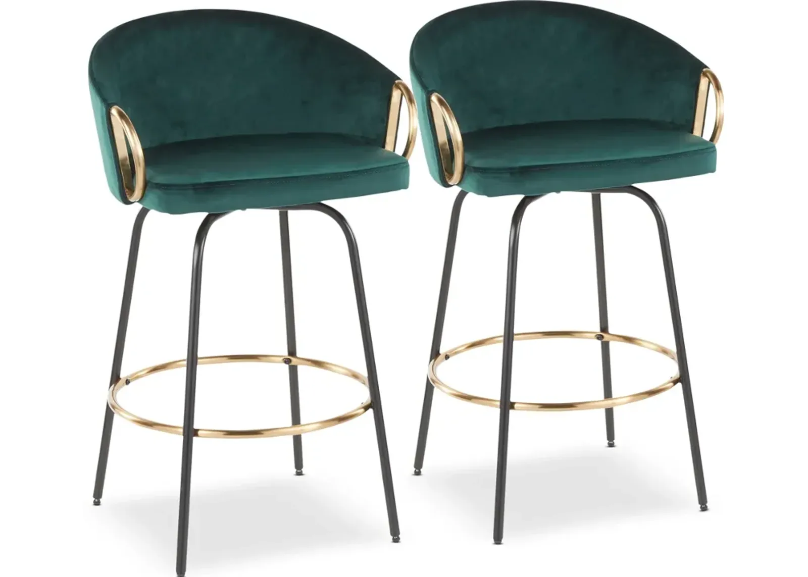 Eve Set of 2 Counter-Height Stools - Green