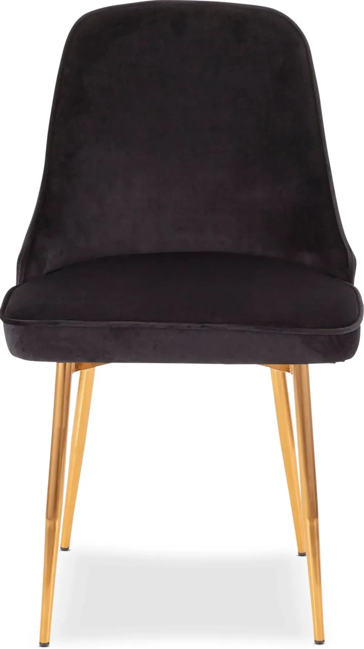 Ali Set of 2 Dining Chairs - Black Velvet/Gold Metal