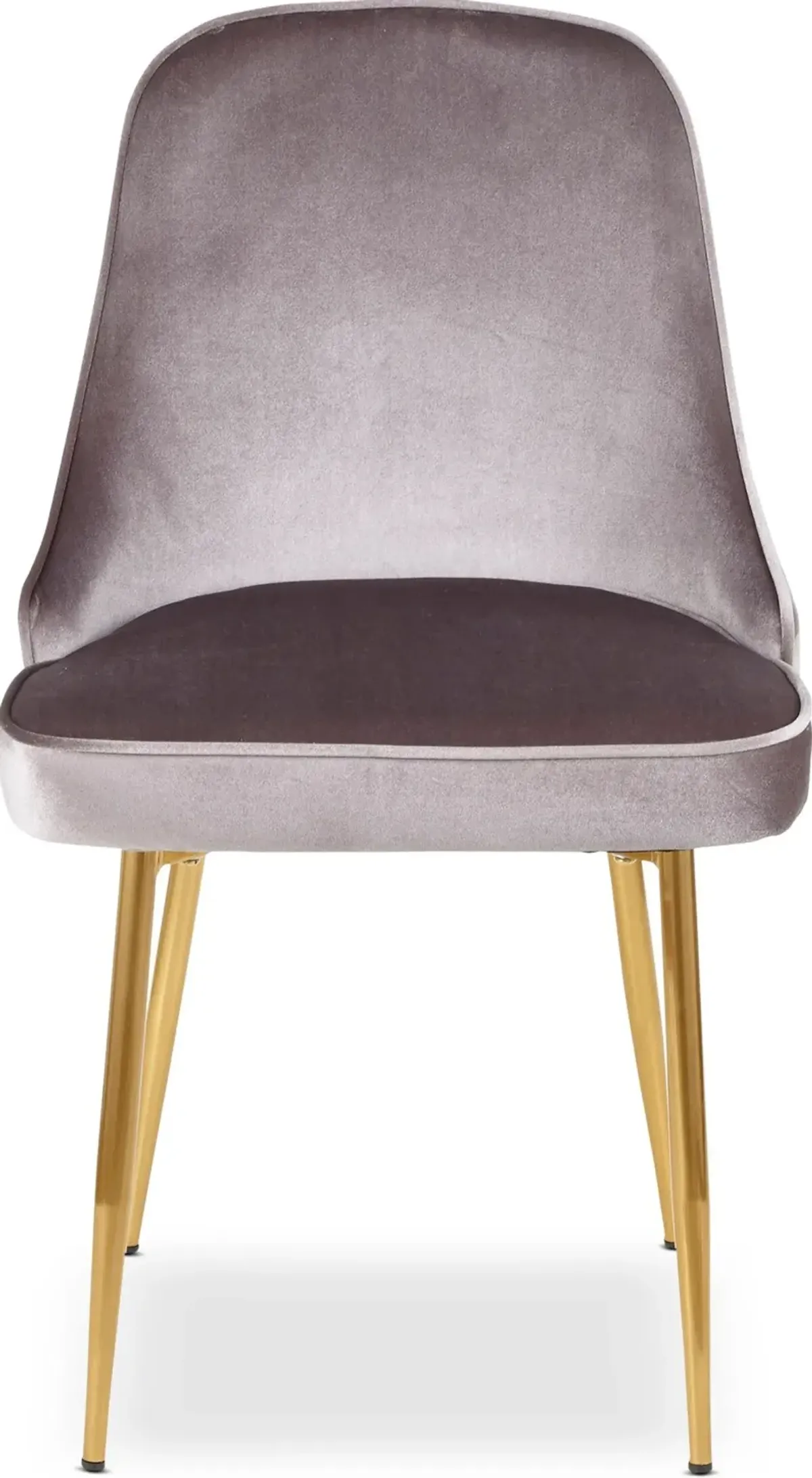 Ali Set of 2 Dining Chairs - Silver Velvet/Gold Metal