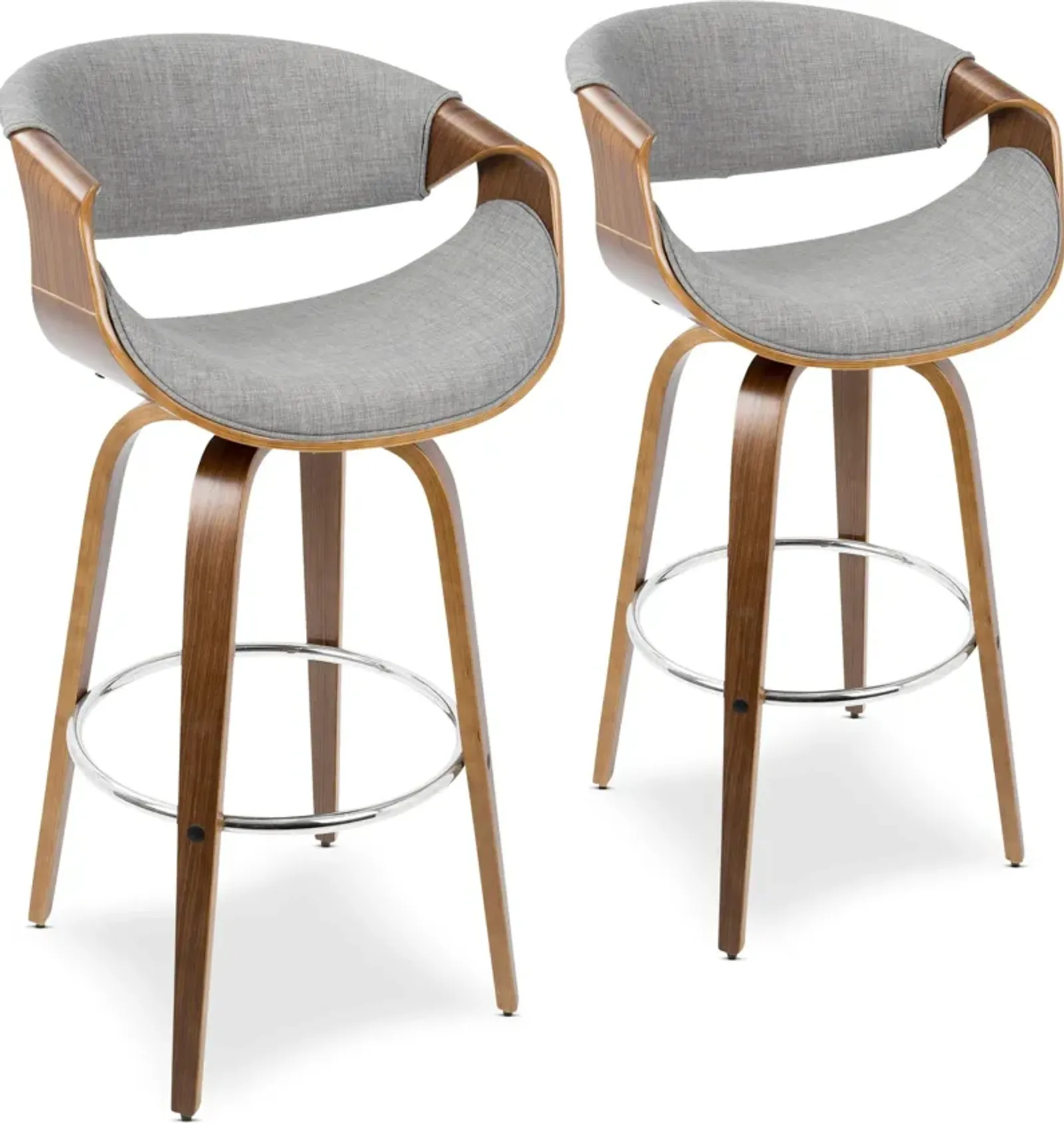 Leo Set of 2 Swivel Bar Stools - Gray