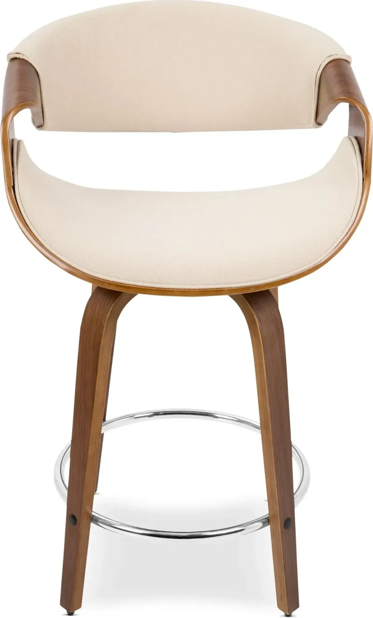 Leo Set of 2 Swivel Counter-Height Stools - Cream