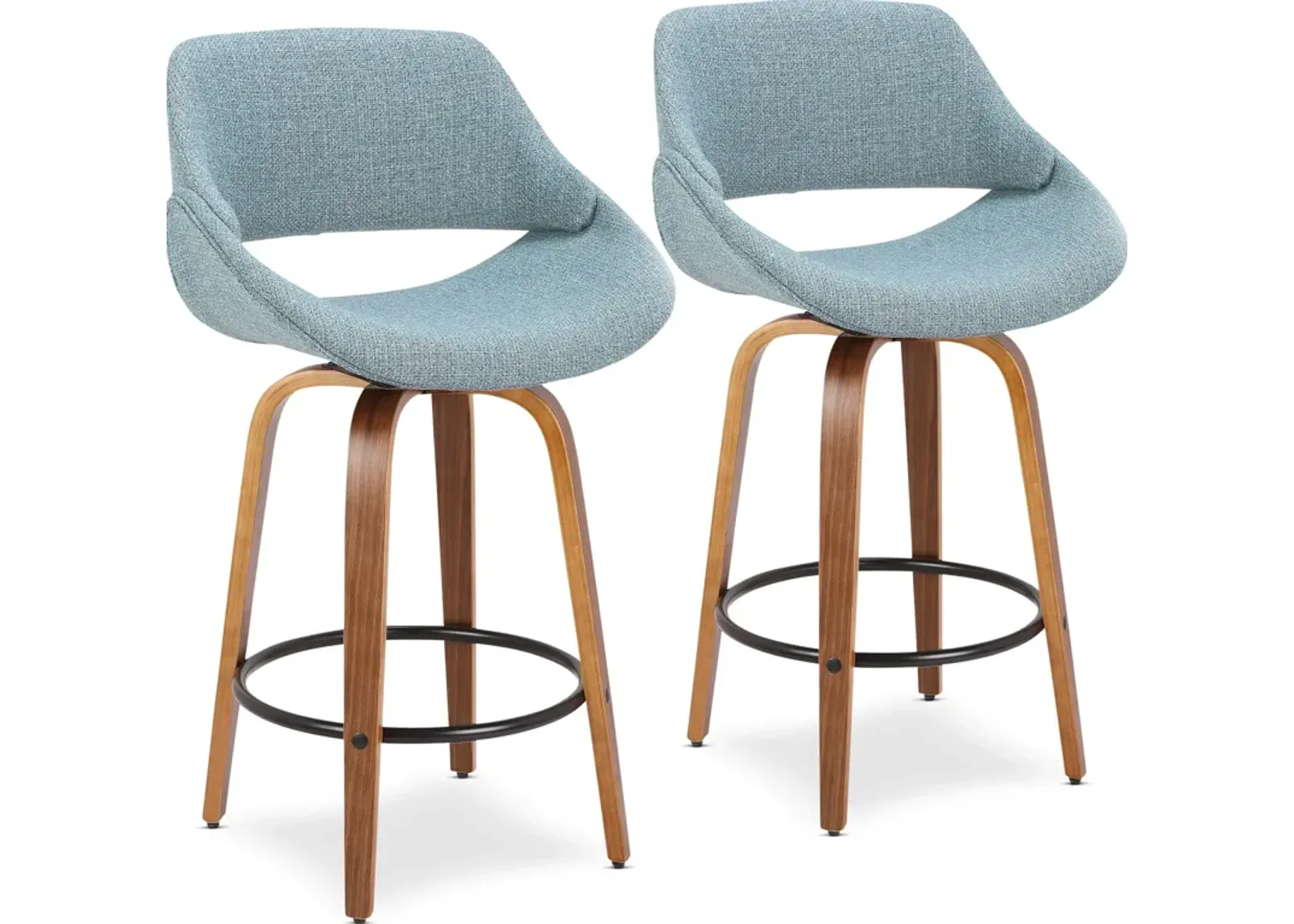 Uma Set of 2 Counter-Height Stools - Blue