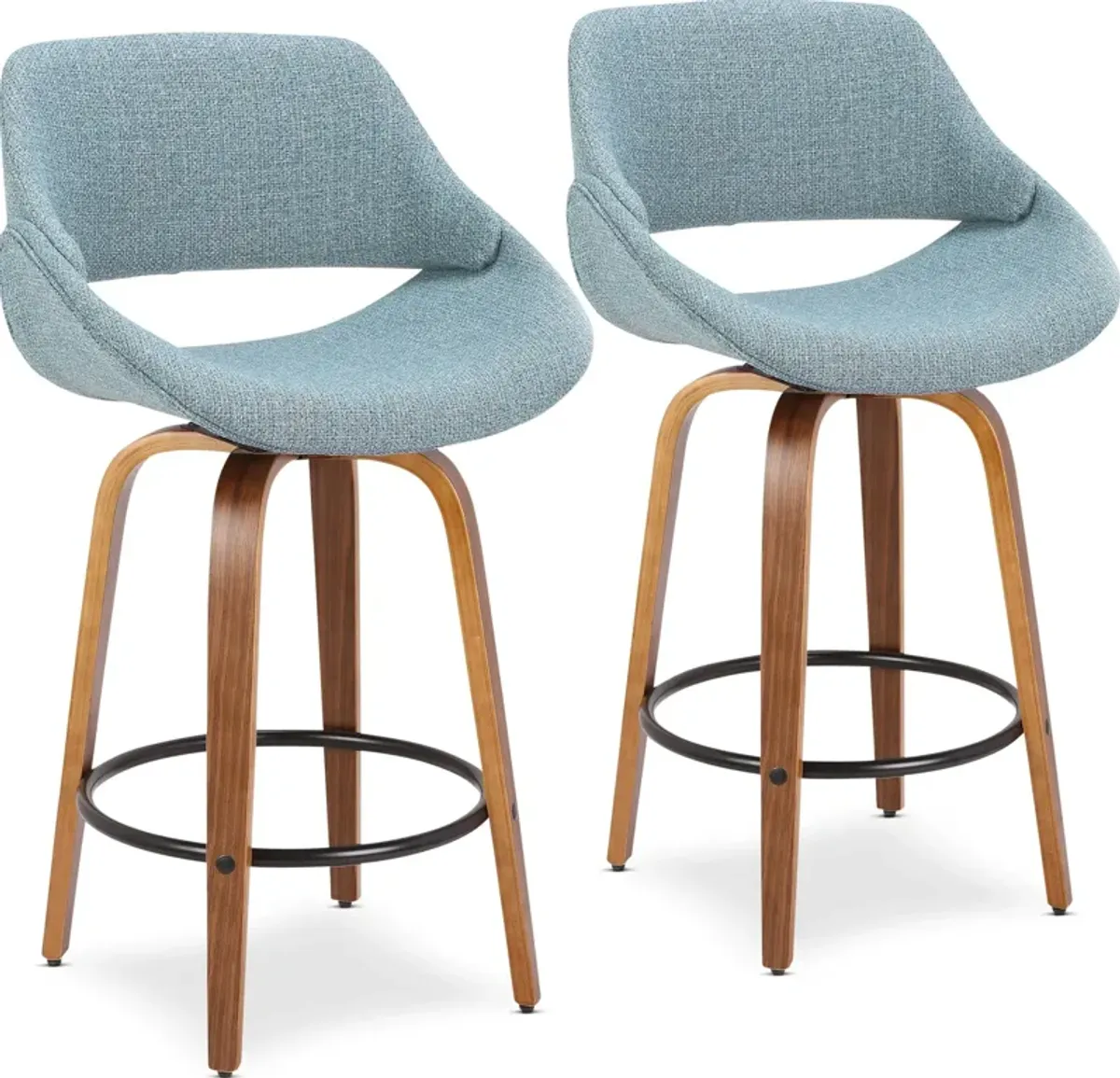 Uma Set of 2 Counter-Height Stools - Blue