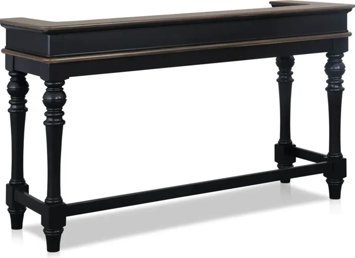 Charleston Console Table and 2 Stools - Black