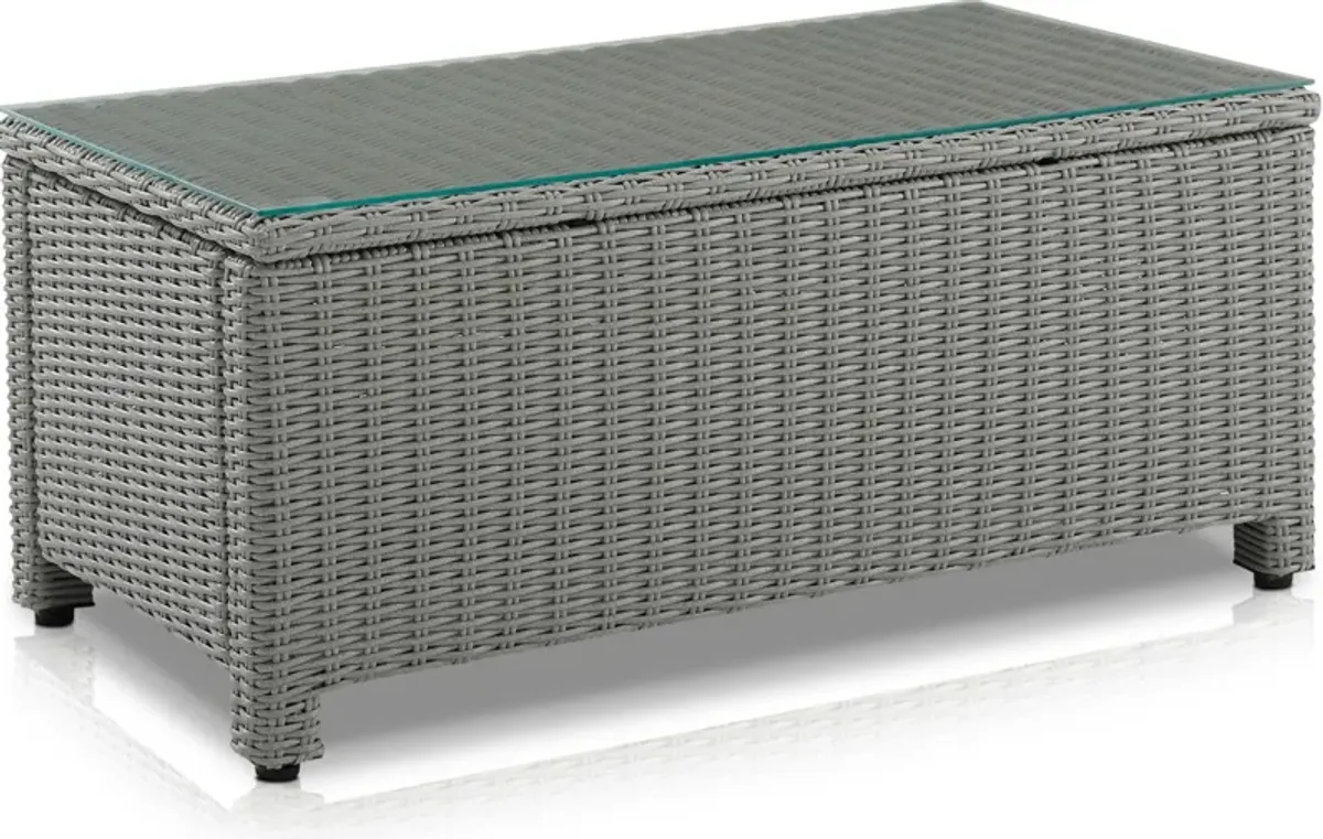 Destin Outdoor Rectangular Coffee Table - Gray