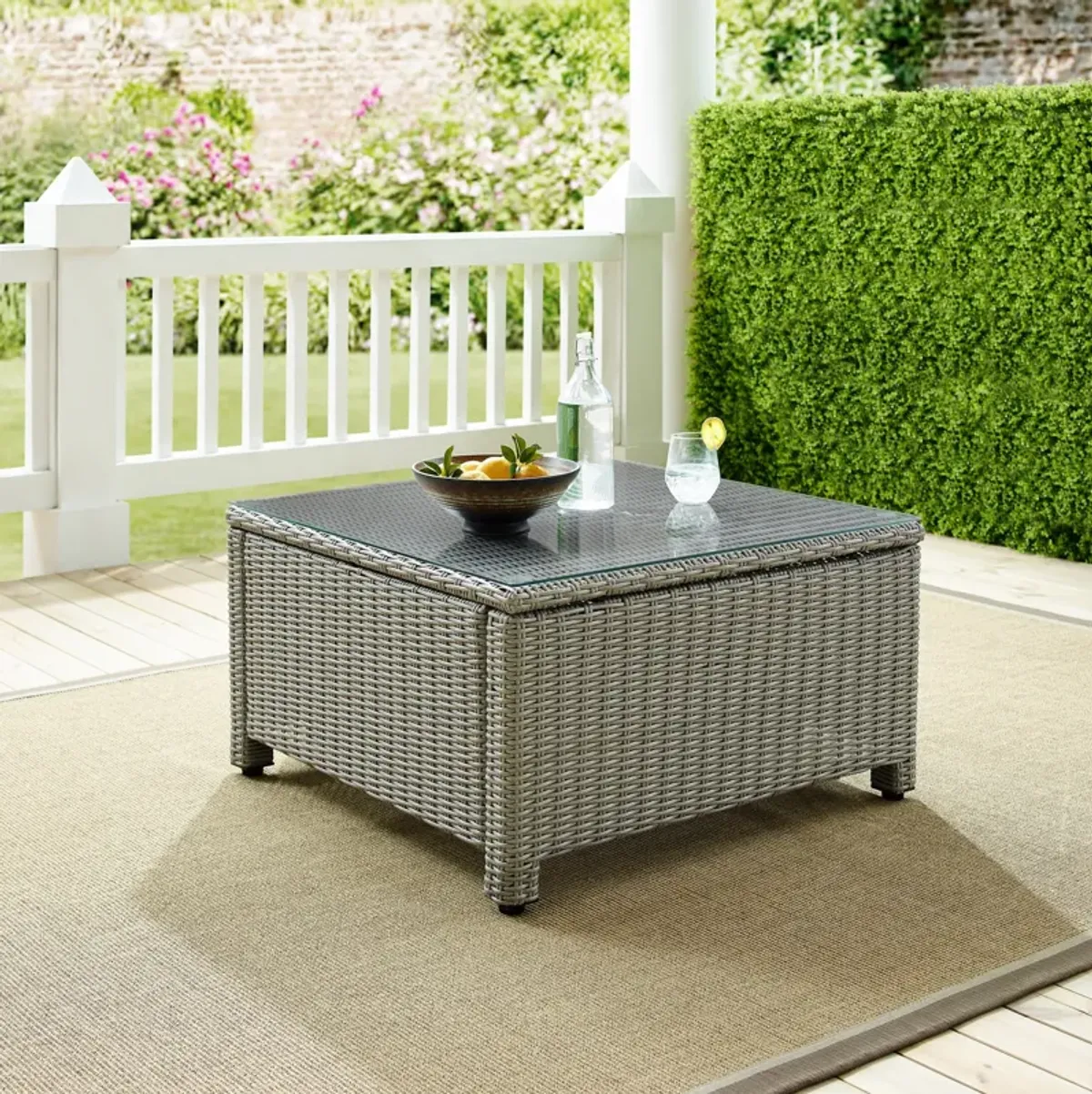 Destin Outdoor Square Coffee Table - Gray