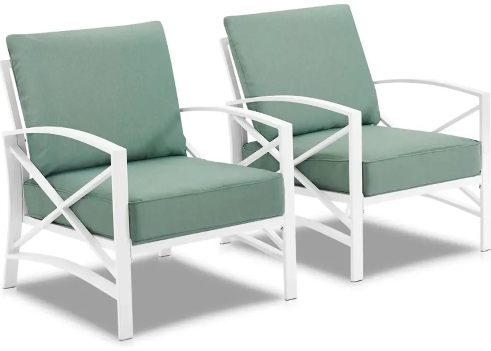 Clarion Set of 2 Outdoor Chairs - Mist/White