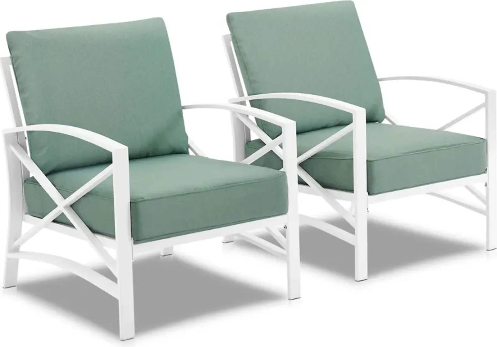 Clarion Set of 2 Outdoor Chairs - Mist/White