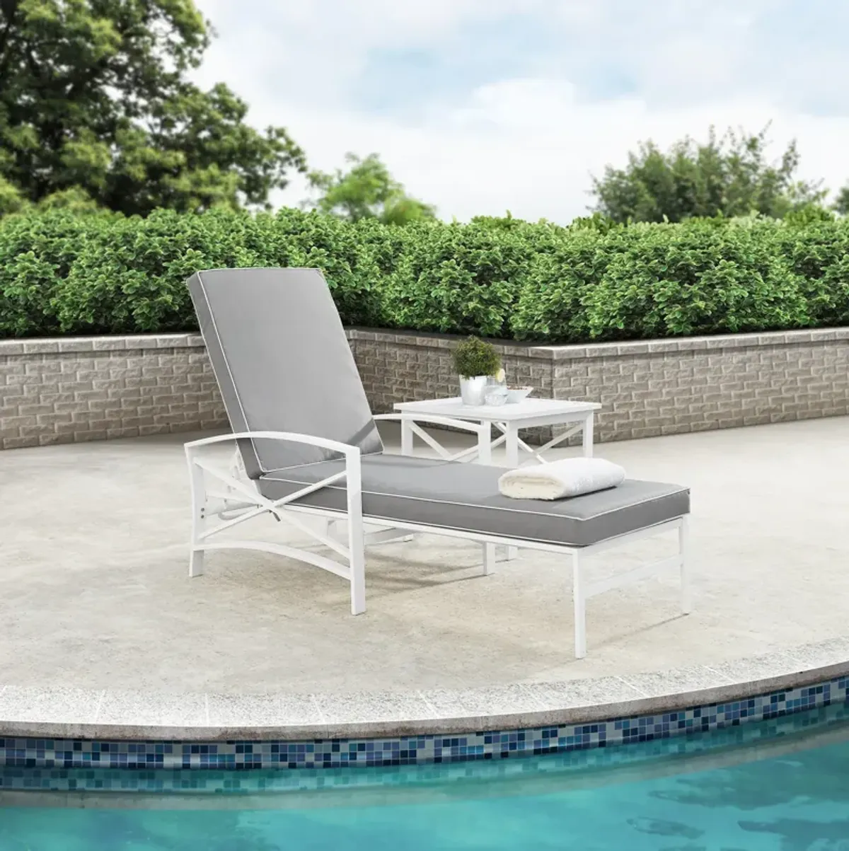 Clarion Outdoor Chaise Lounge - Gray