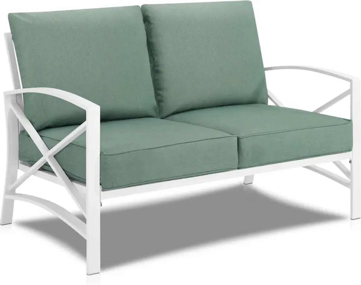 Clarion Outdoor Loveseat - Mist/White