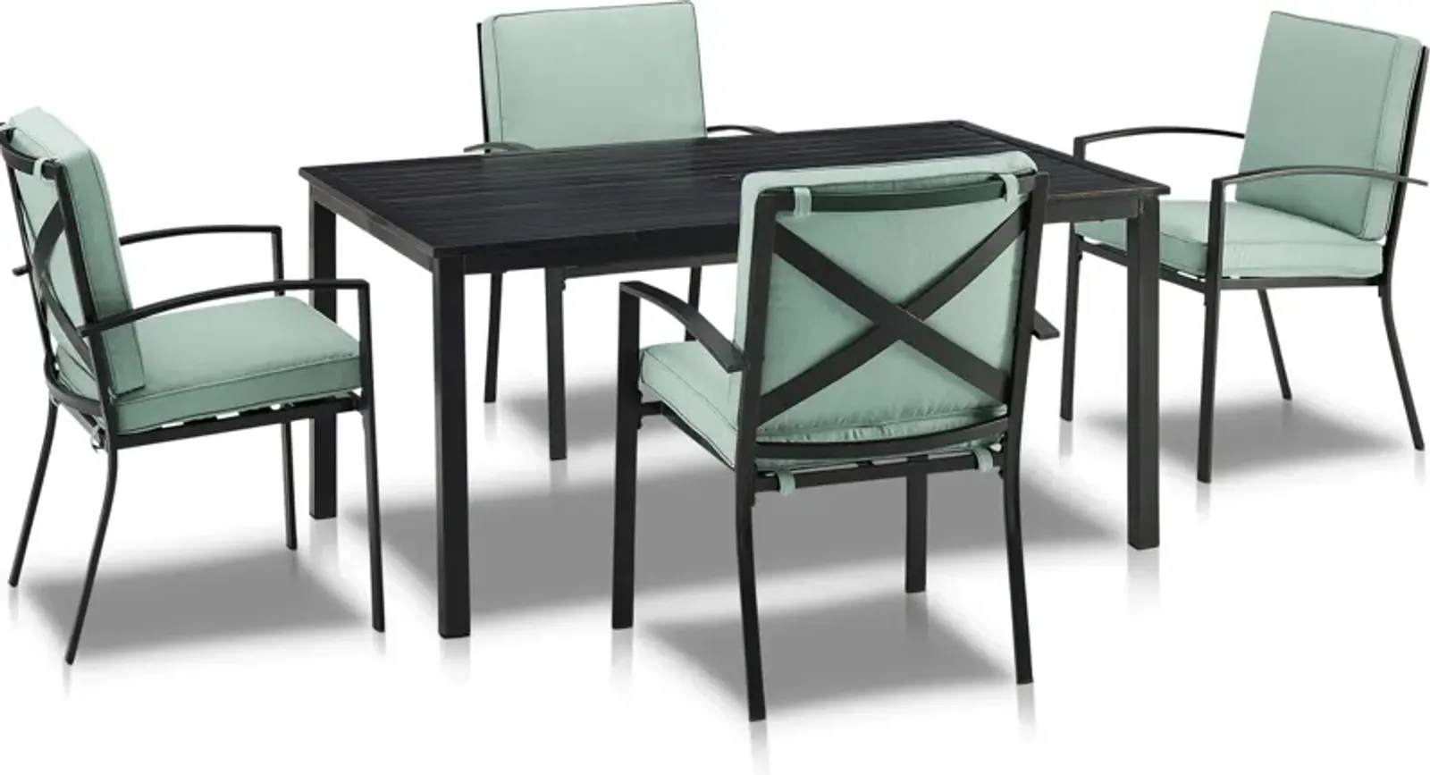 Clarion Outdoor Dining Table and 4 Dining Chairs - Mist