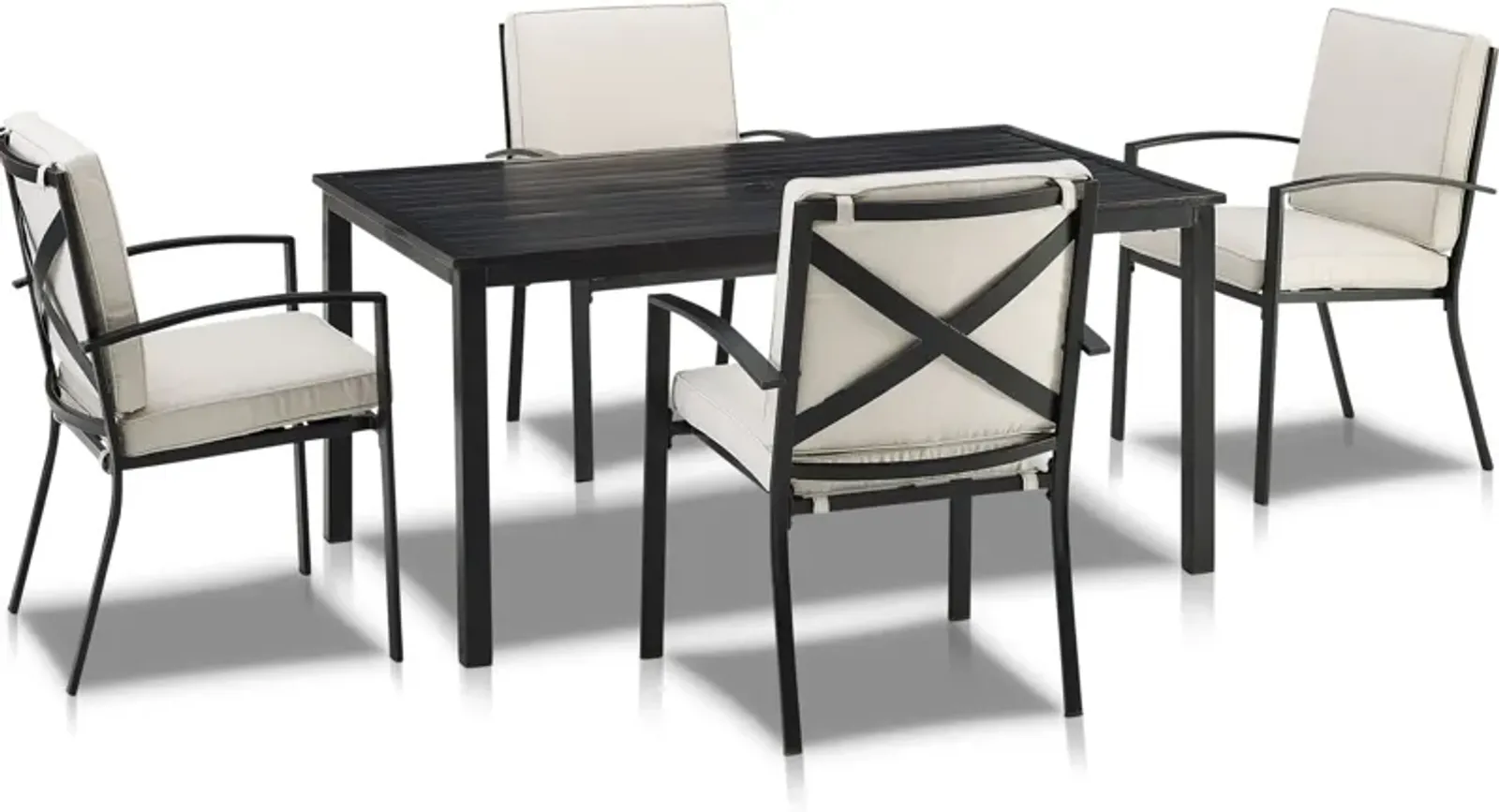 Clarion Outdoor Dining Table and 4 Dining Chairs - Oatmeal