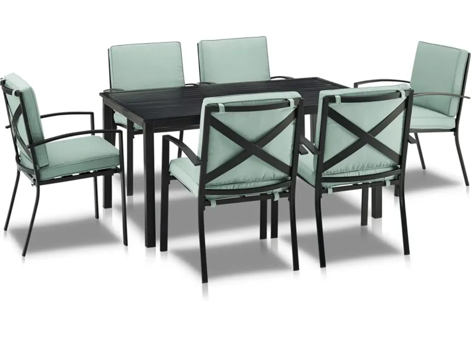 Clarion Outdoor Dining Table and 6 Dining Chairs - Mist