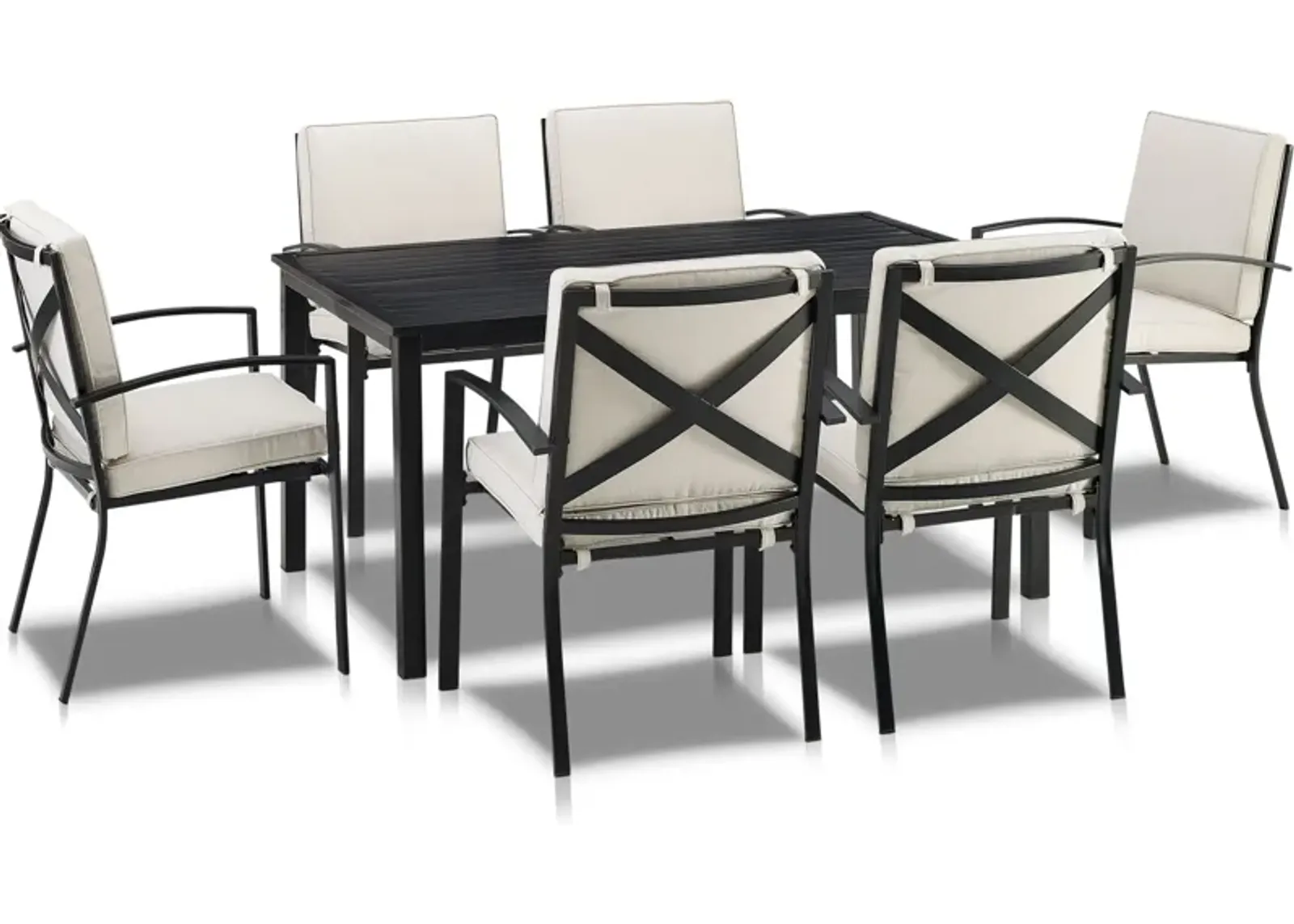 Clarion Outdoor Dining Table and 6 Dining Chairs - Oatmeal