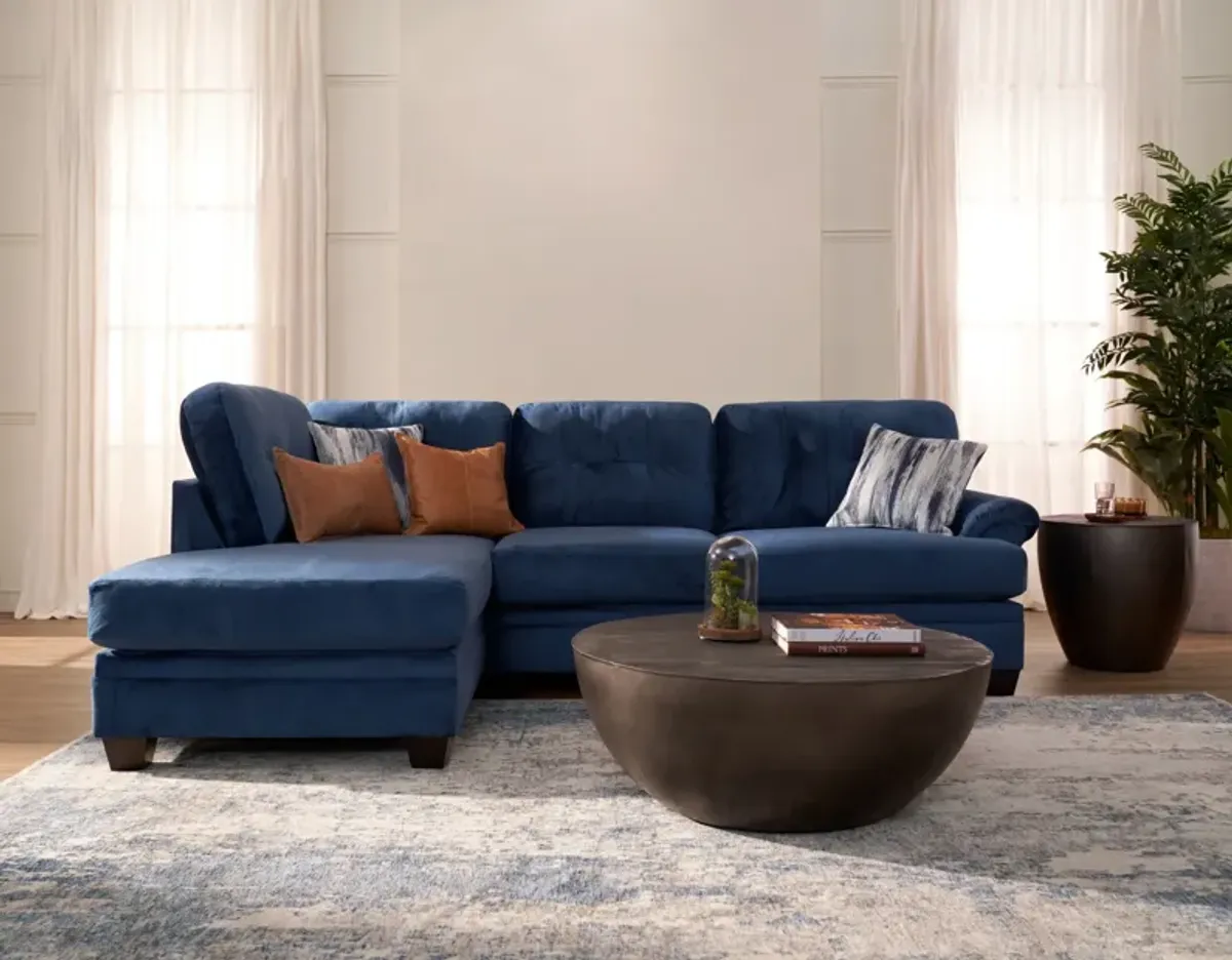 Cordelle 2-Piece Sectional with Left-Facing Chaise - Blue