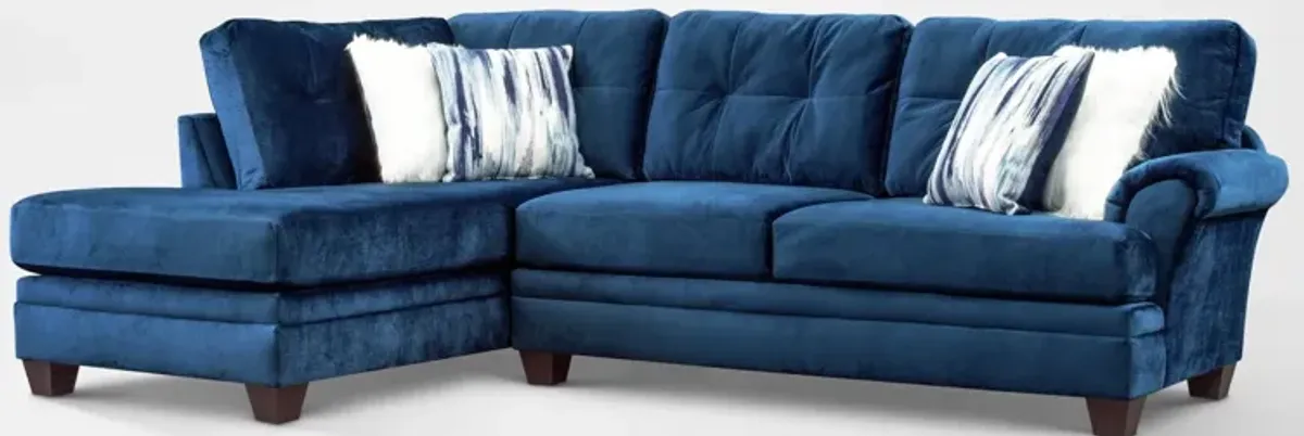 Cordelle 2-Piece Sectional with Left-Facing Chaise - Blue