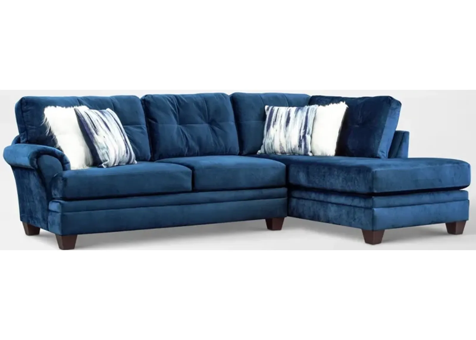 Cordelle 2-Piece Sectional with Right-Facing Chaise - Blue