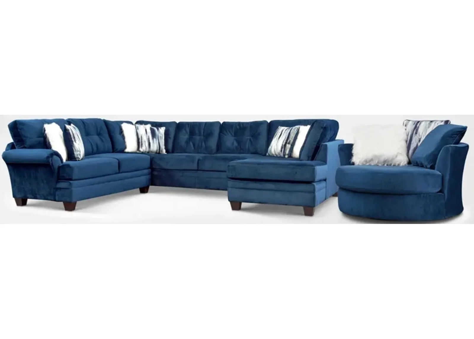 Cordelle 3-Piece Sectional and Swivel Chair Set