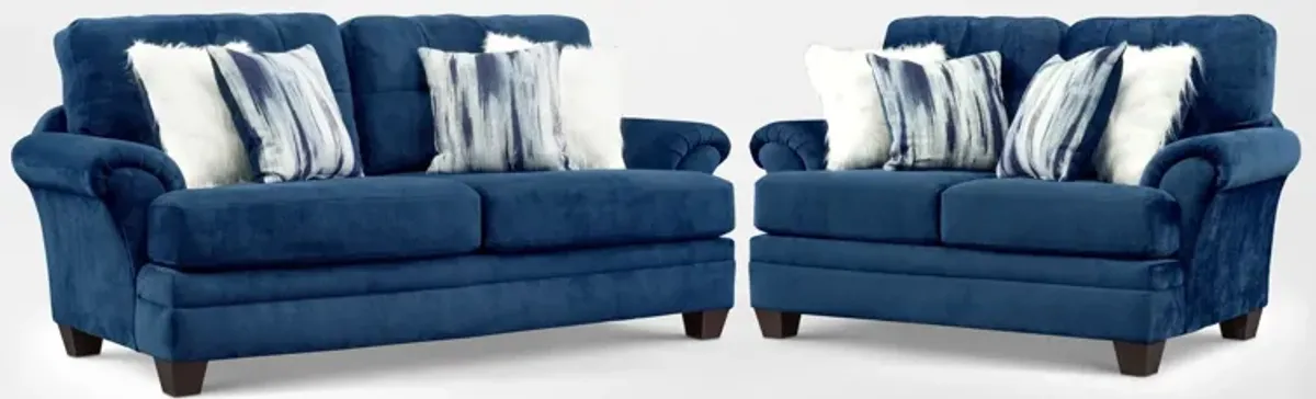 Cordelle Sofa and Loveseat Set - Blue