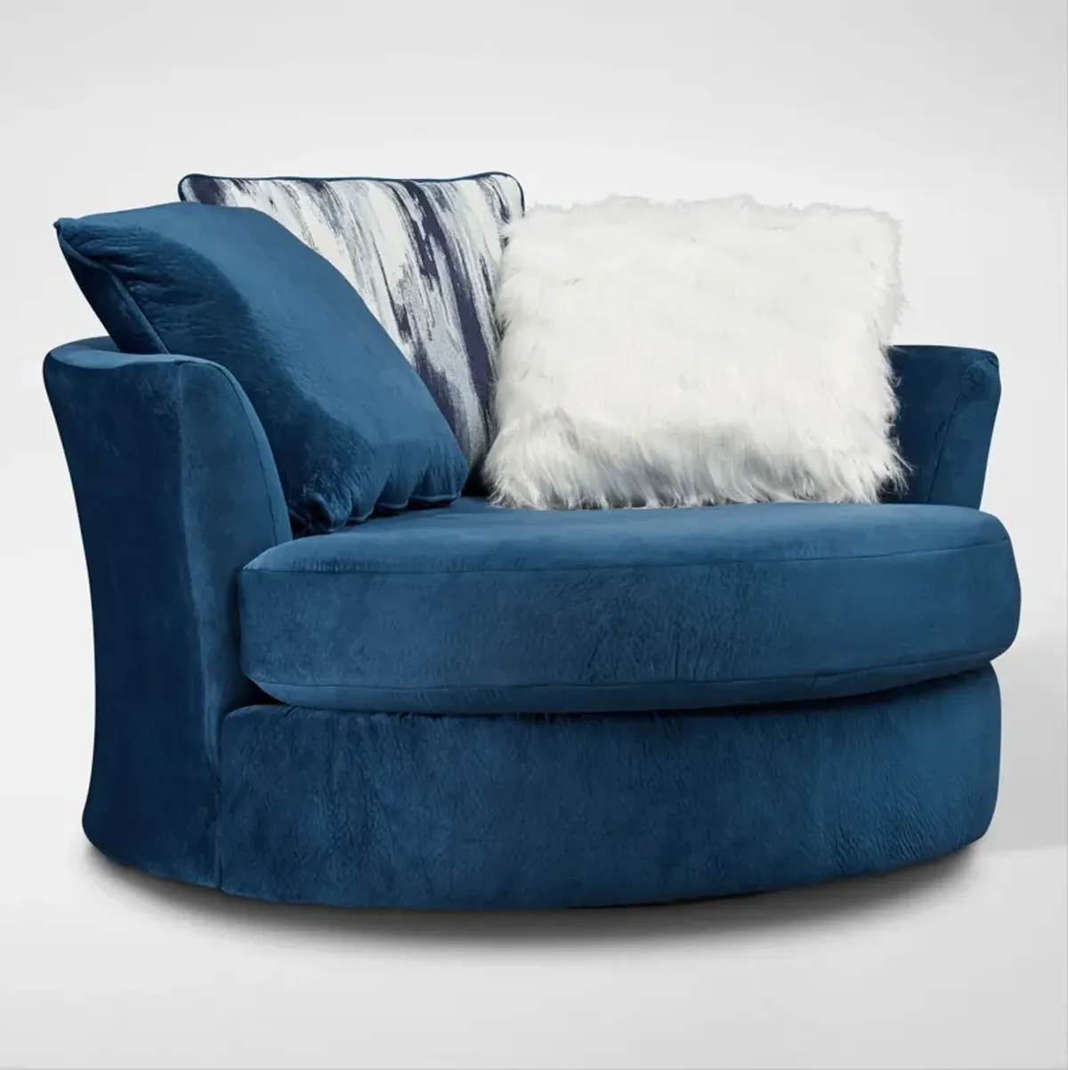 Cordelle 2-Piece Sectional with Right-Facing Chaise and Swivel Chair Set - Blue