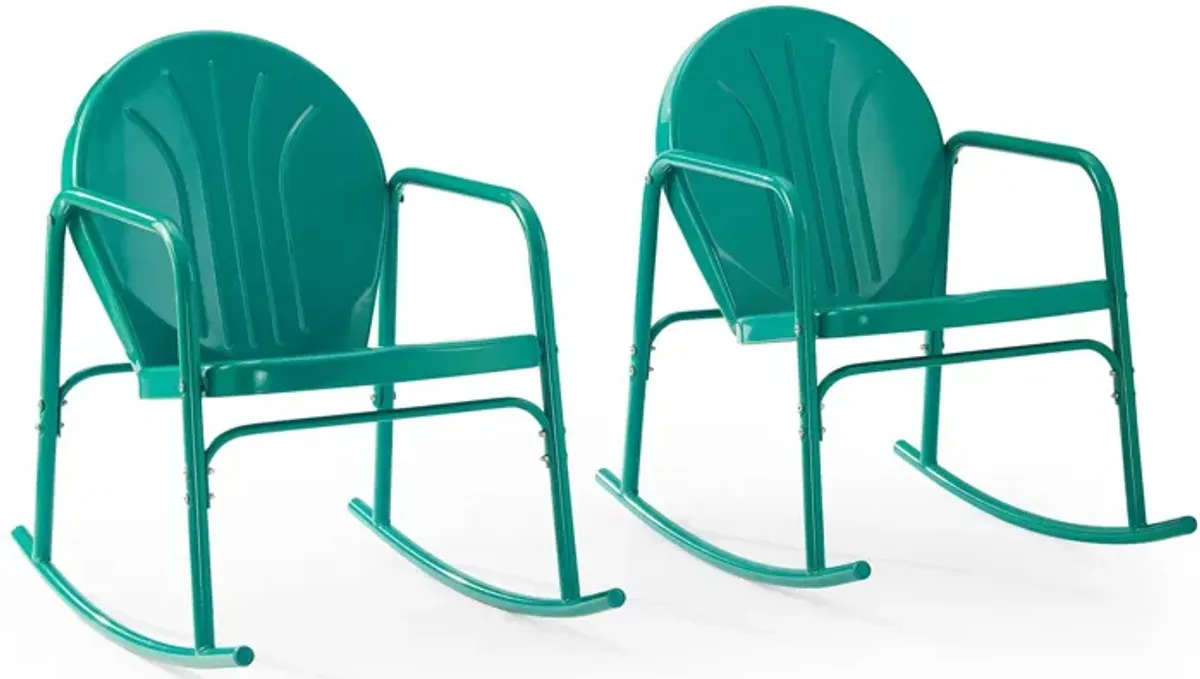 Kona Set of 2 Outdoor Rocking Chairs - Turquoise