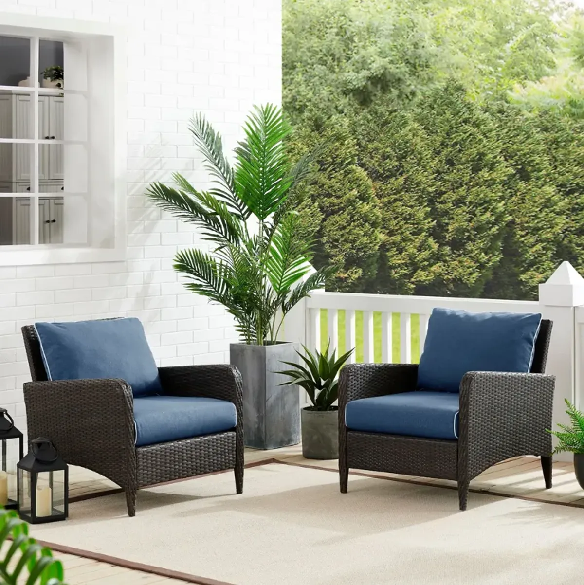 Corona Set of 2 Outdoor Chairs - Blue