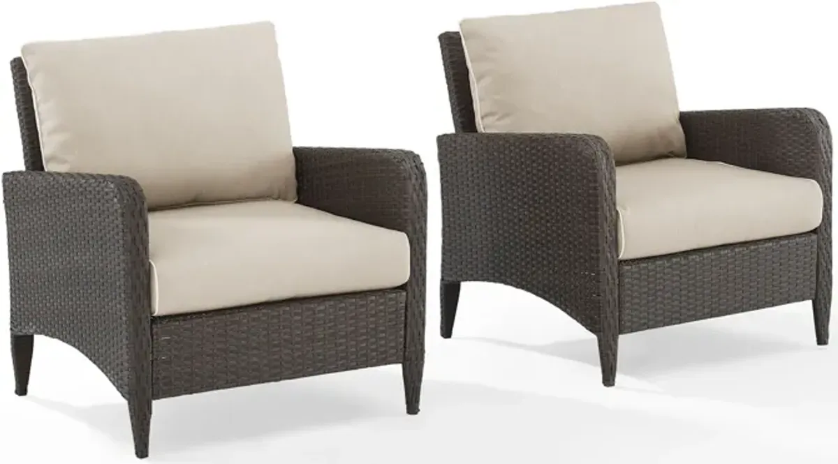 Corona Set of 2 Outdoor Chairs - Sand