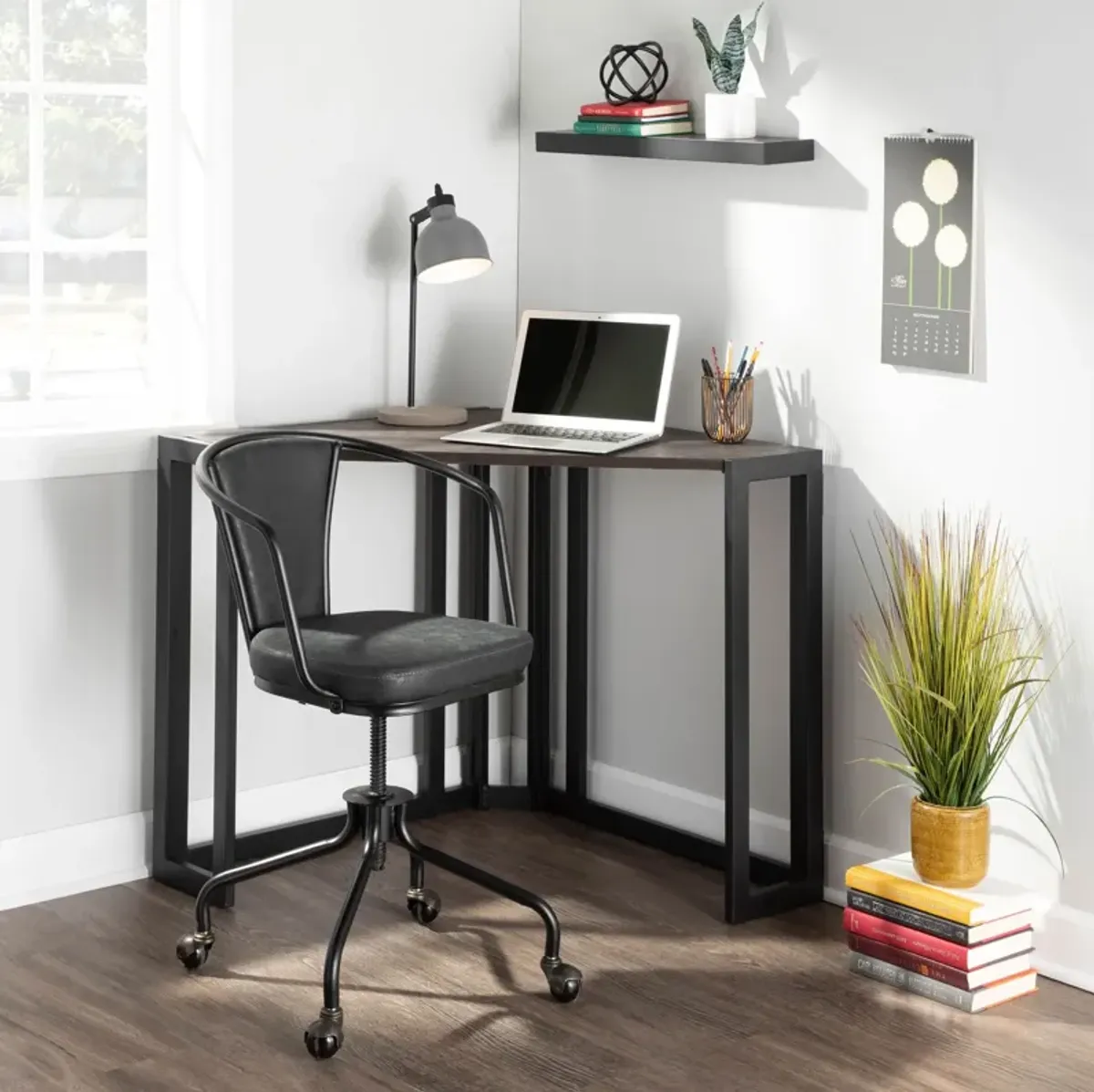 Miles Corner Desk - Black