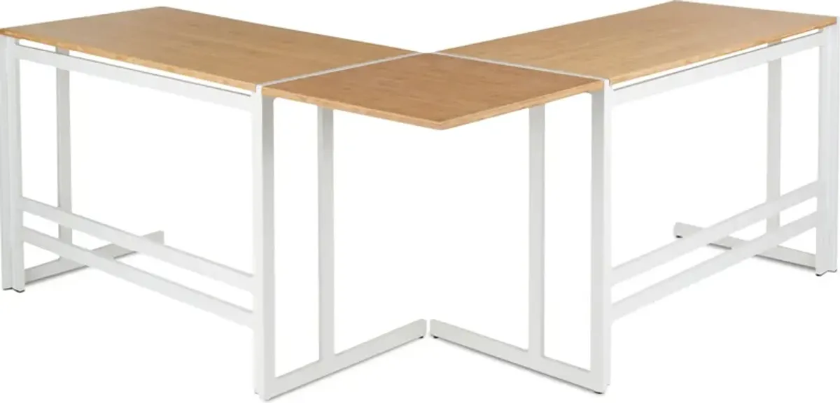 Miles L-Shaped Desk - White