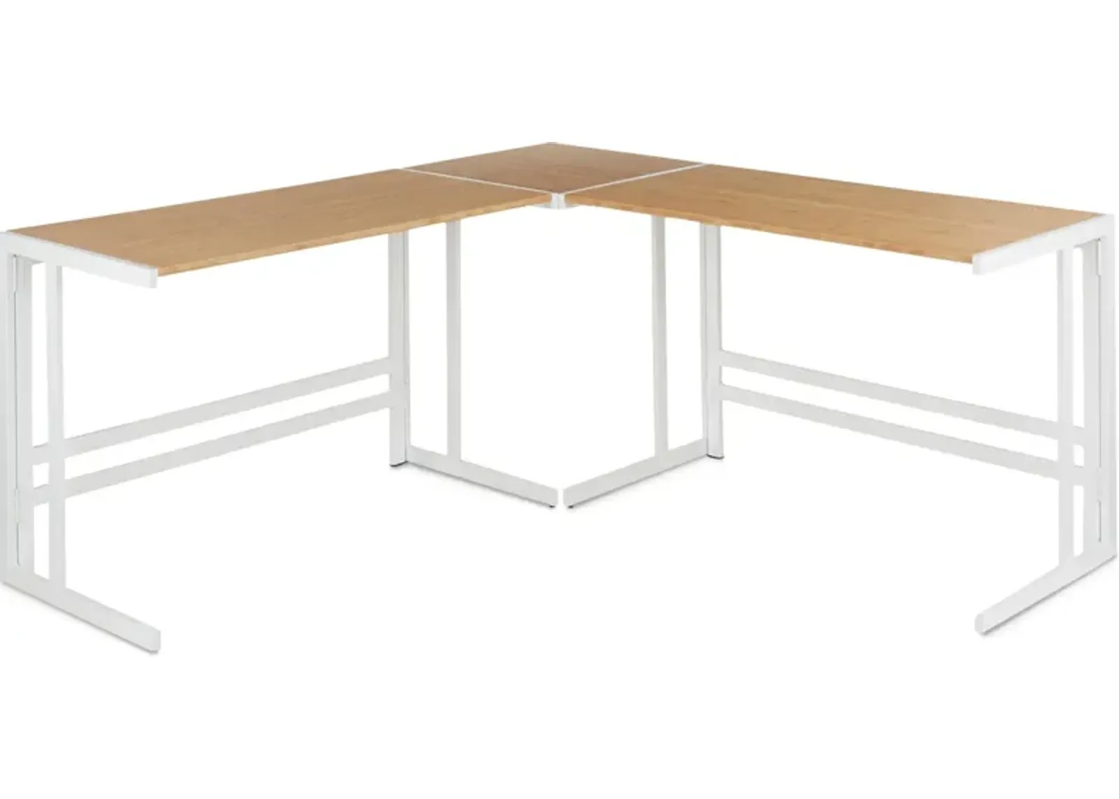 Miles L-Shaped Desk - White