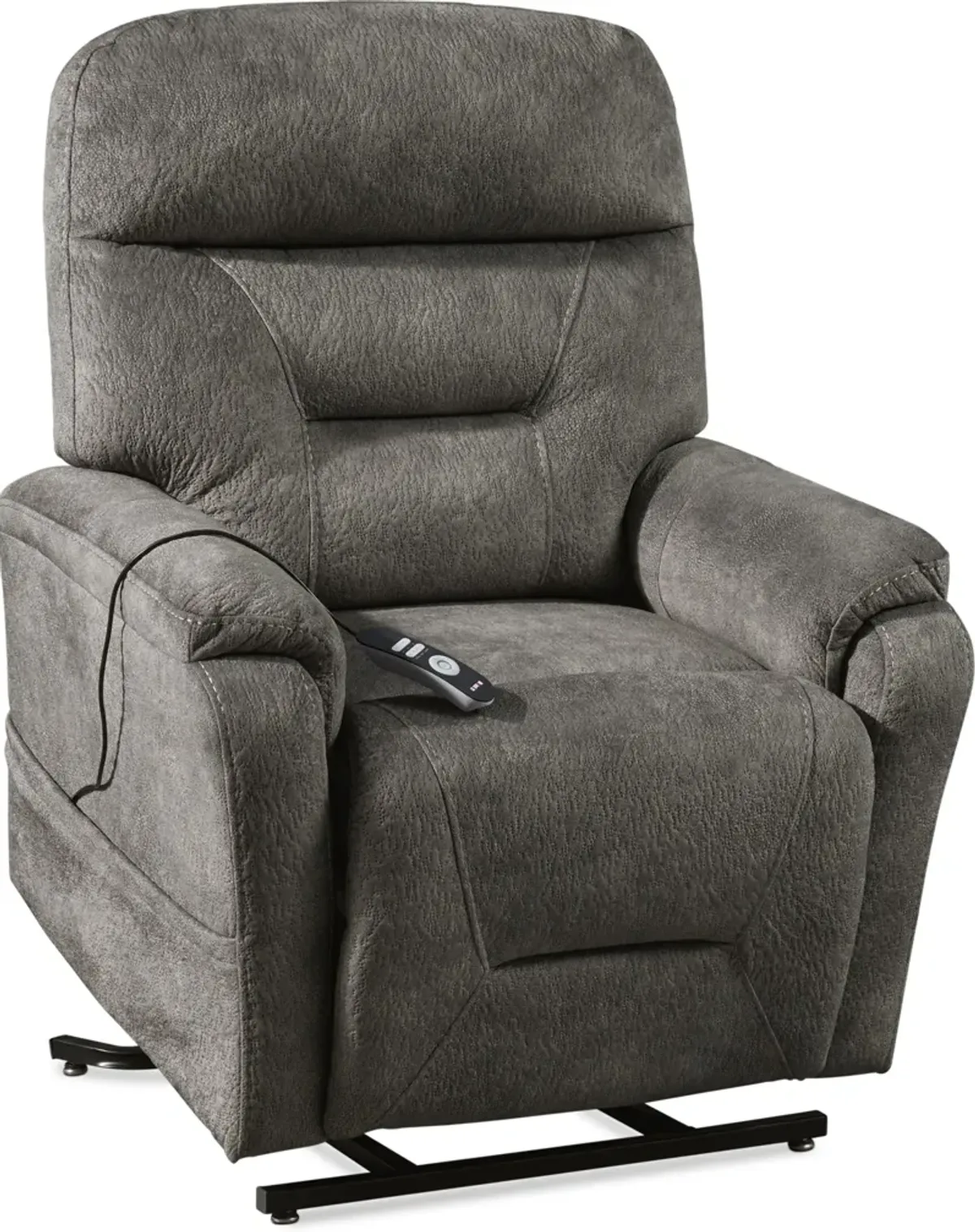 Hank Power Lift Heated Massage Recliner - Steel