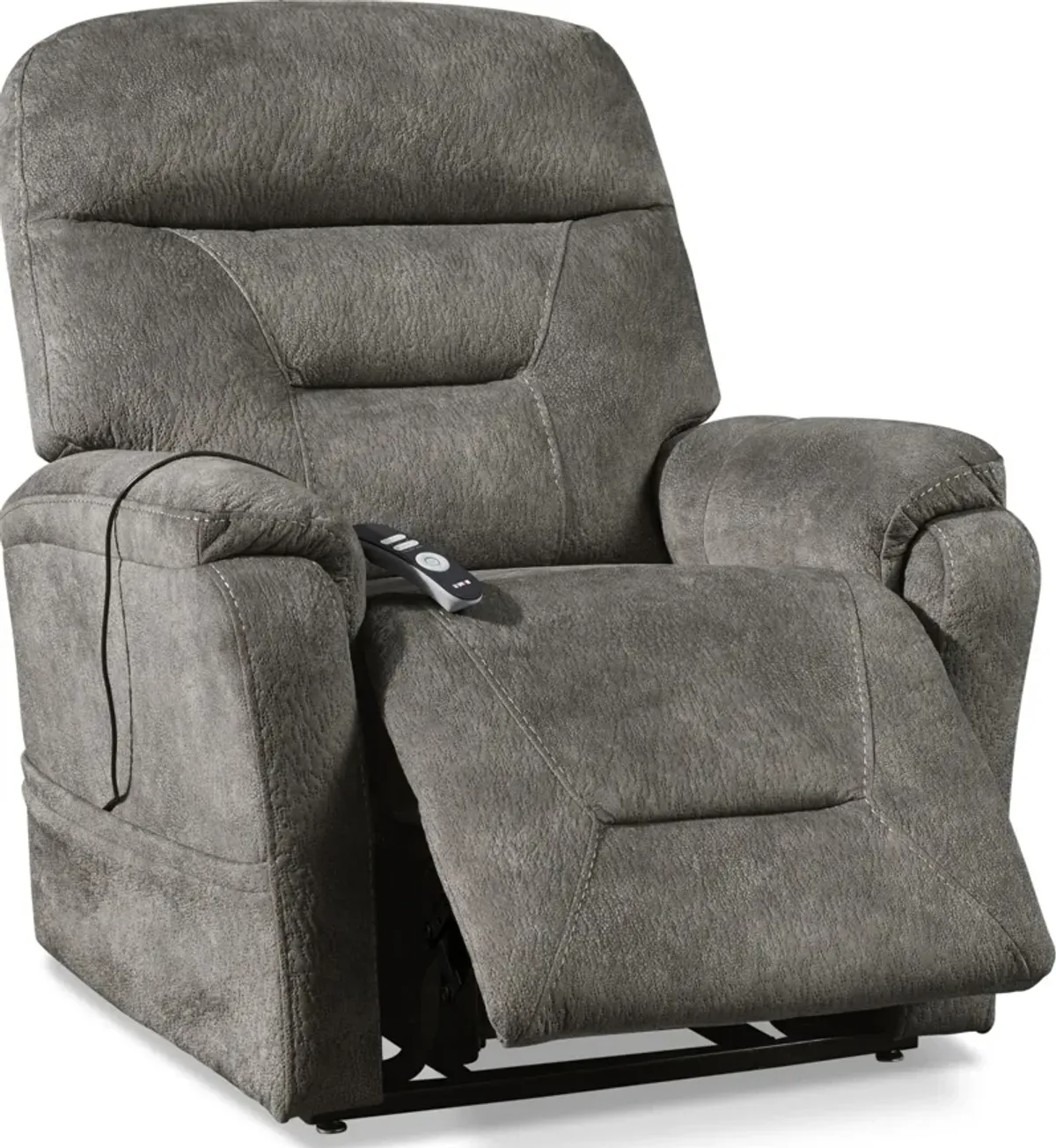 Hank Power Lift Heated Massage Recliner - Steel