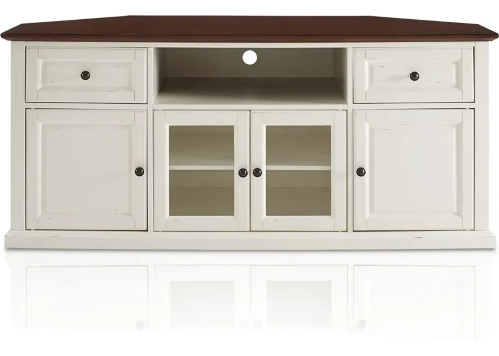 Gracie 60” Corner TV Stand - White