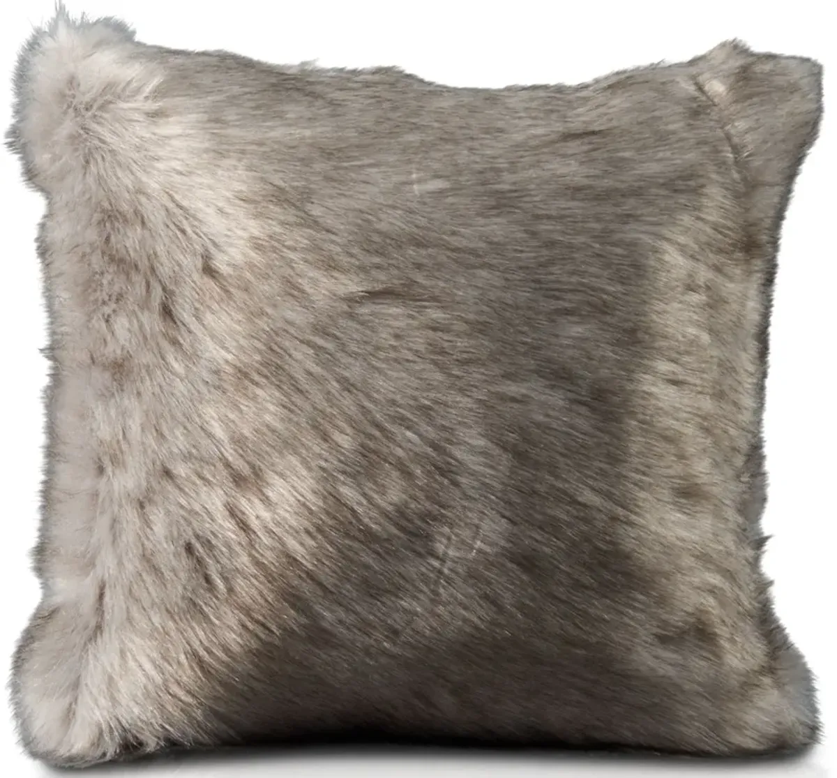Faux Fur Pillow - Gray Wolf