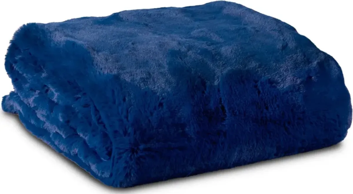 Faux Fur Throw - Big Bear Blue