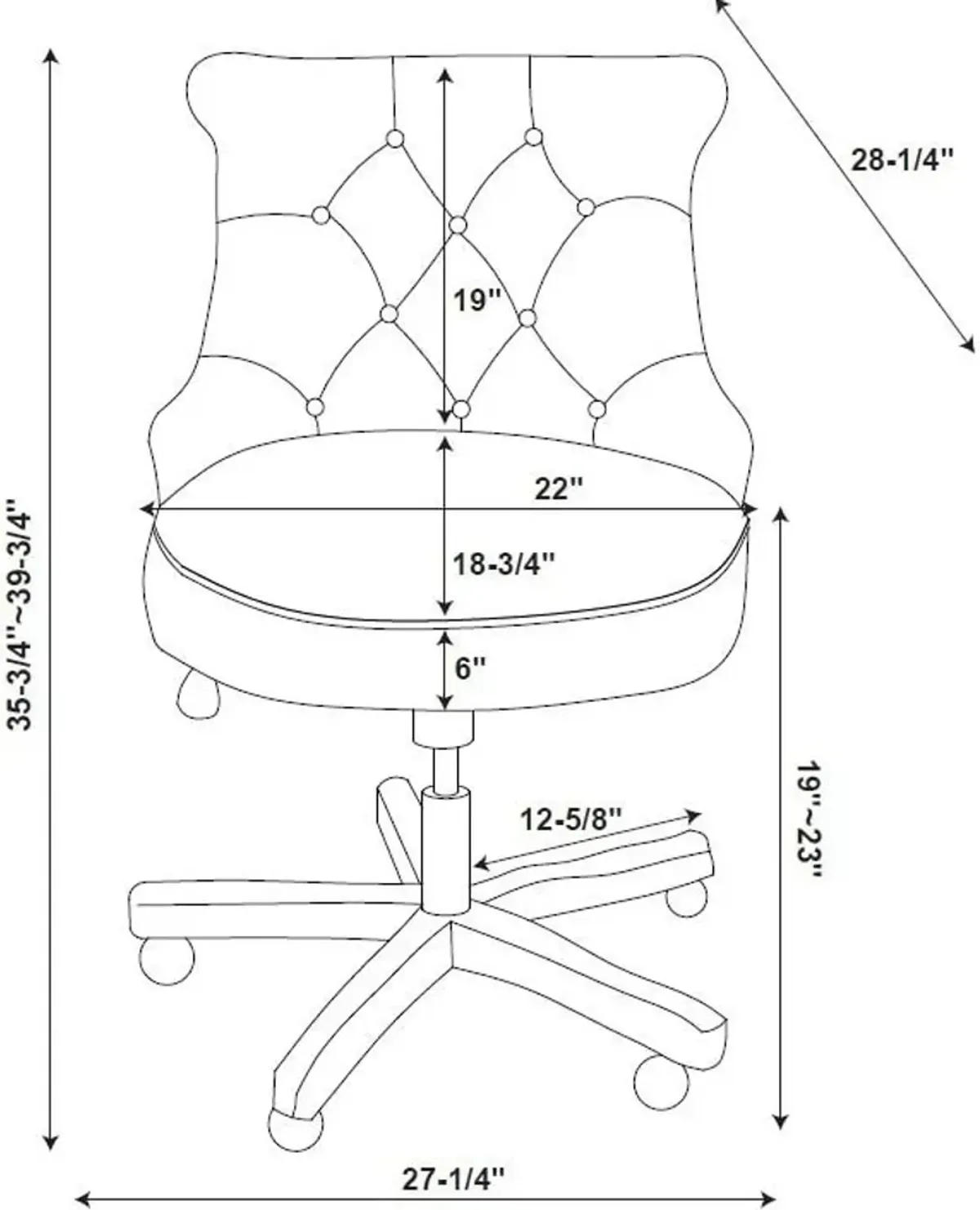 Dixie Office Chair - Gray