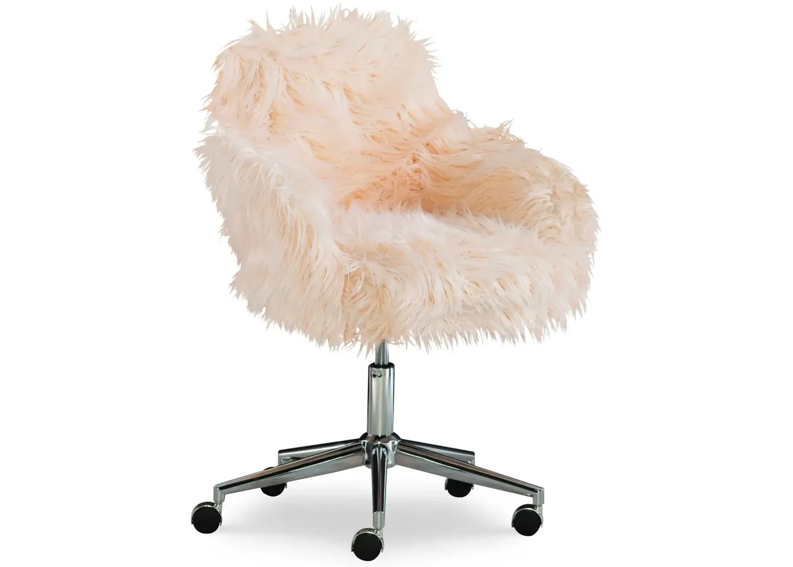 Iona Faux Fur Office Chair - Pink