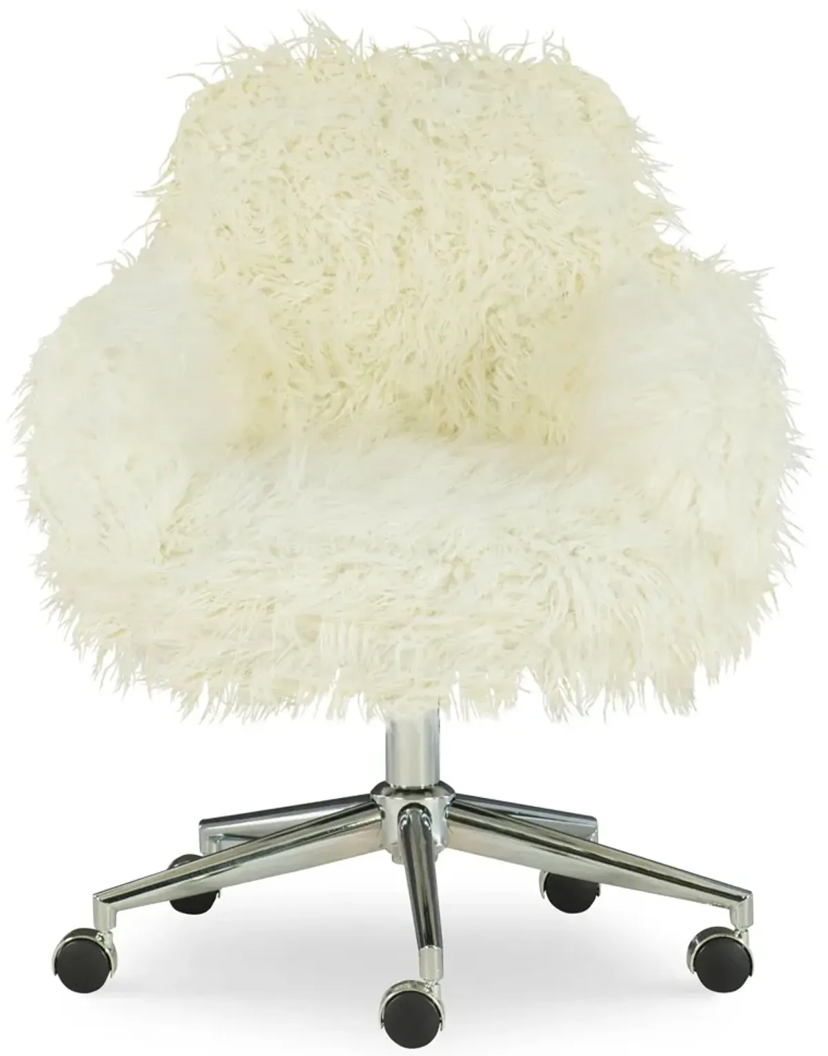 Iona Faux Fur Office Chair - White